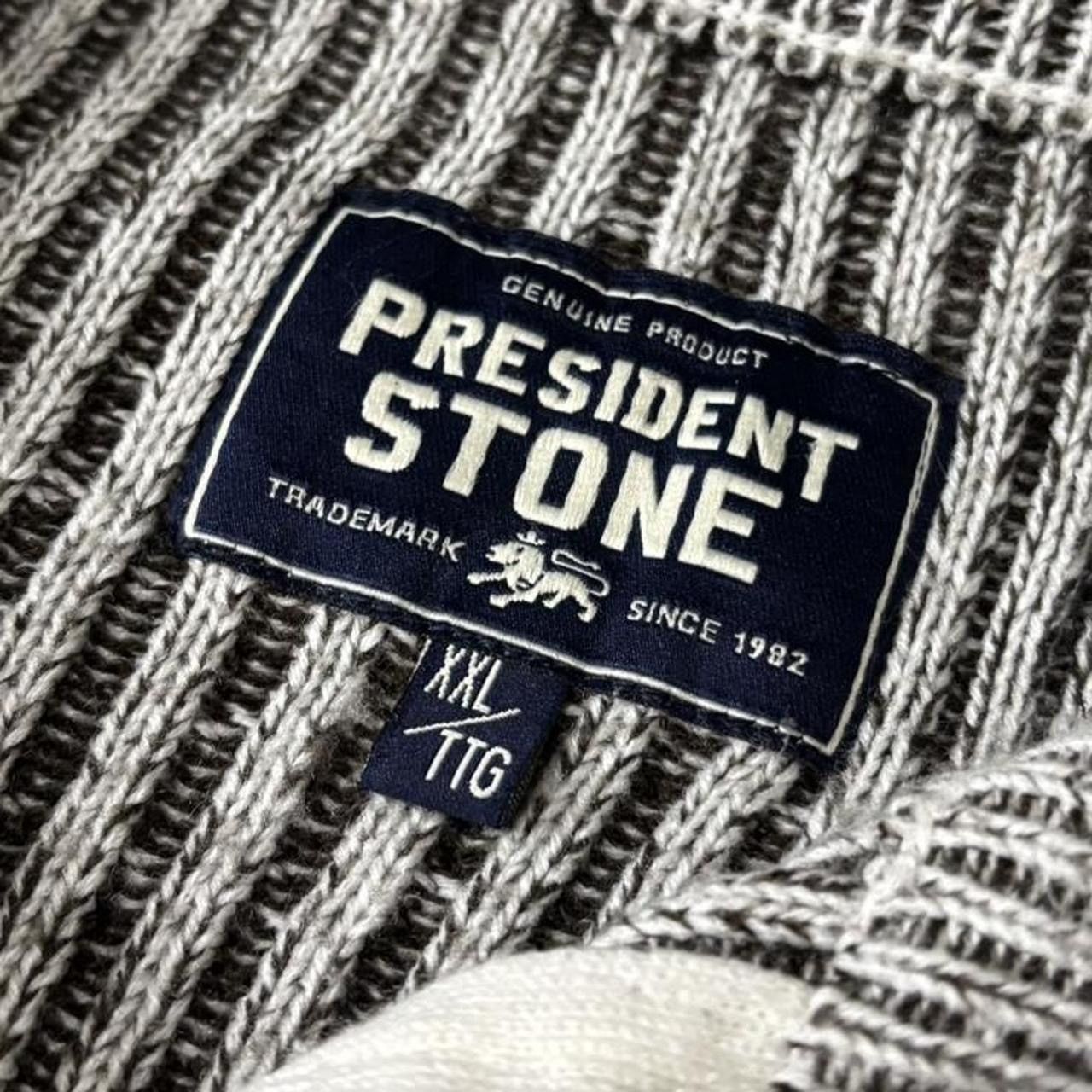 Other Vintage Y2K Patterned Grey & Dark Brown Quarter Zip Sweater Size US XXL / EU 58 / 5 - 5 Thumbnail