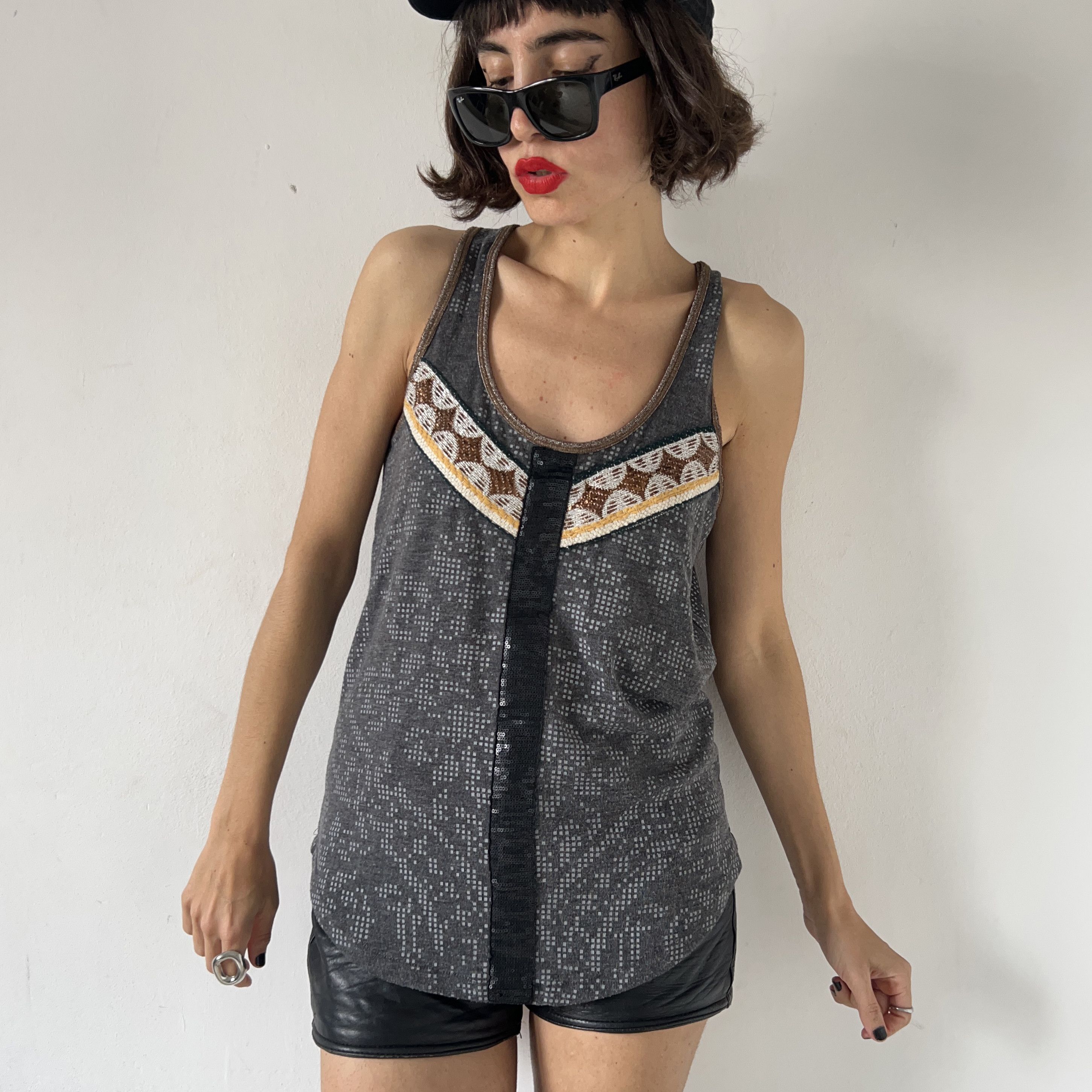 Custo Barcelona Custo Barcelona y2k knit tank top with sequin trim Size M / US 6-8 / IT 42-44 - 5 Thumbnail