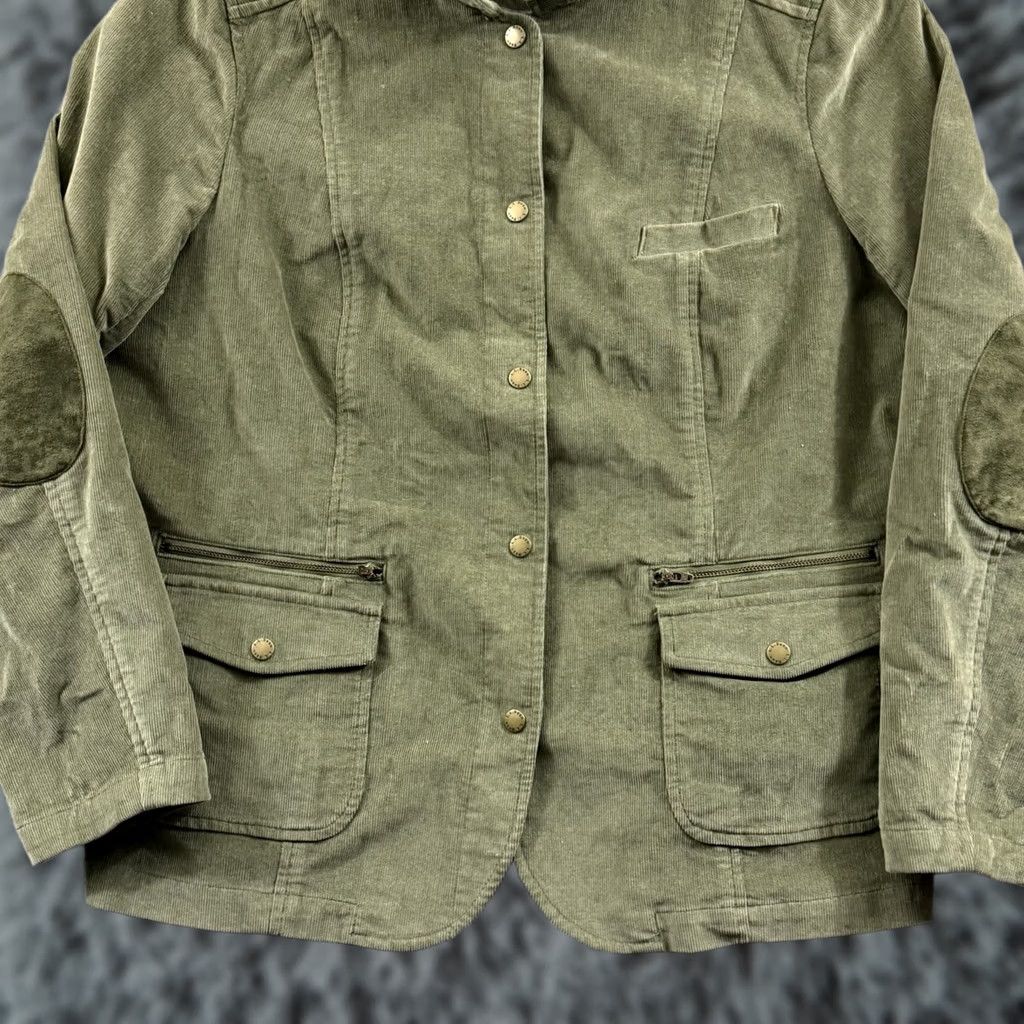 Vintage LL Bean Jacket Womens XL Green Corduroy Military Snap Pockets Elbow Patches Size XL / US 12-14 / IT 48-50 - 1 Thumbnail