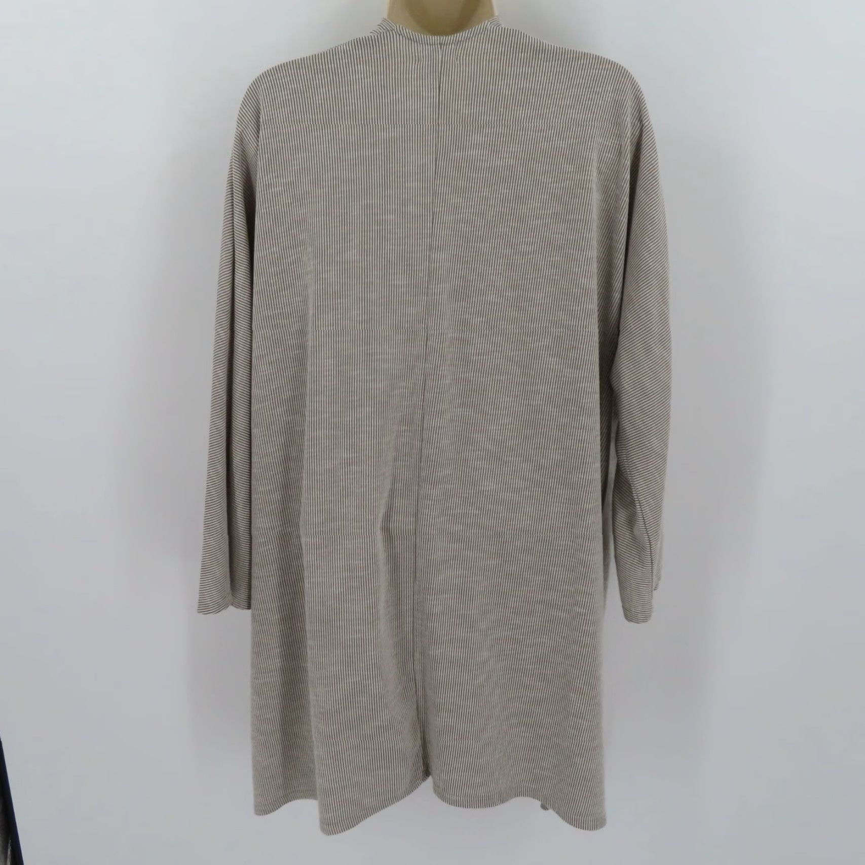 DONNI. Donni Cardigan Shirt Women's One Size OSFM Beige Ribbed Long Sleeve Open Front Pockets Size ONE SIZE - 5 Thumbnail