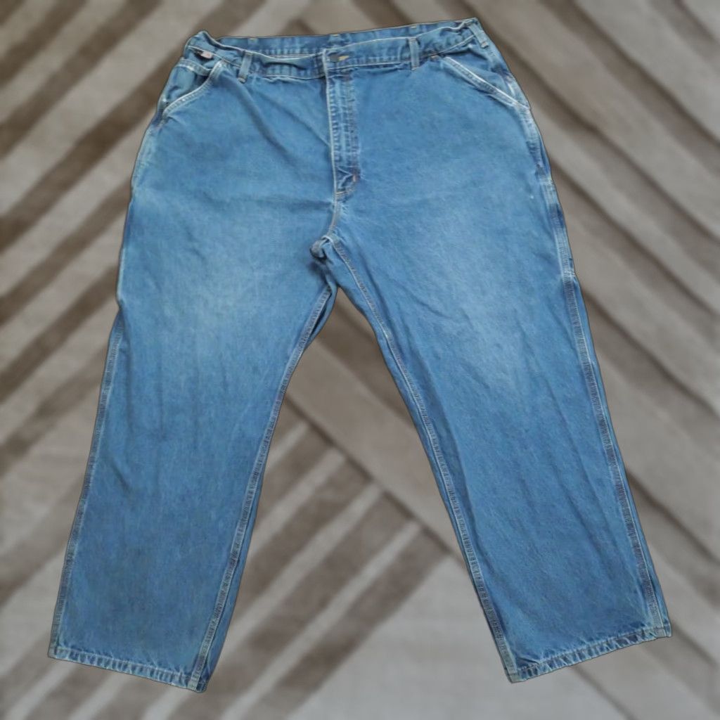 Carhartt VINTAGE Carhartt Jeans Mens 42x30 Blue Pants Workwear Flame Resistant Distress FRB13 DNM Size US 40 / EU 56 - 1 Thumbnail