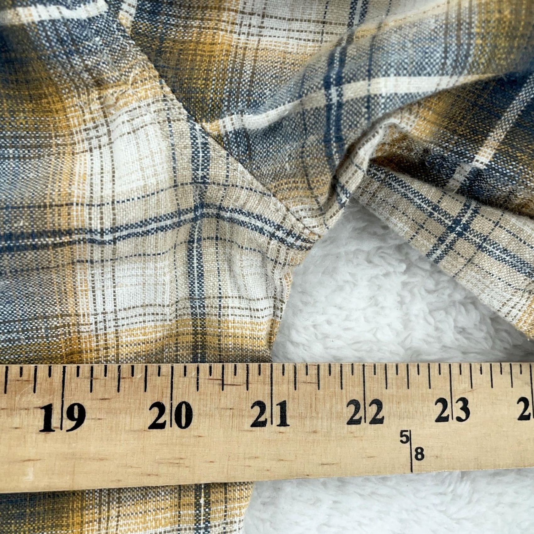 United By Blue United By Blue Flannel Shirt Mens M Brown Blue Plaid Button-Up with Pockets Size US M / EU 48-50 / 2 - 5 Thumbnail
