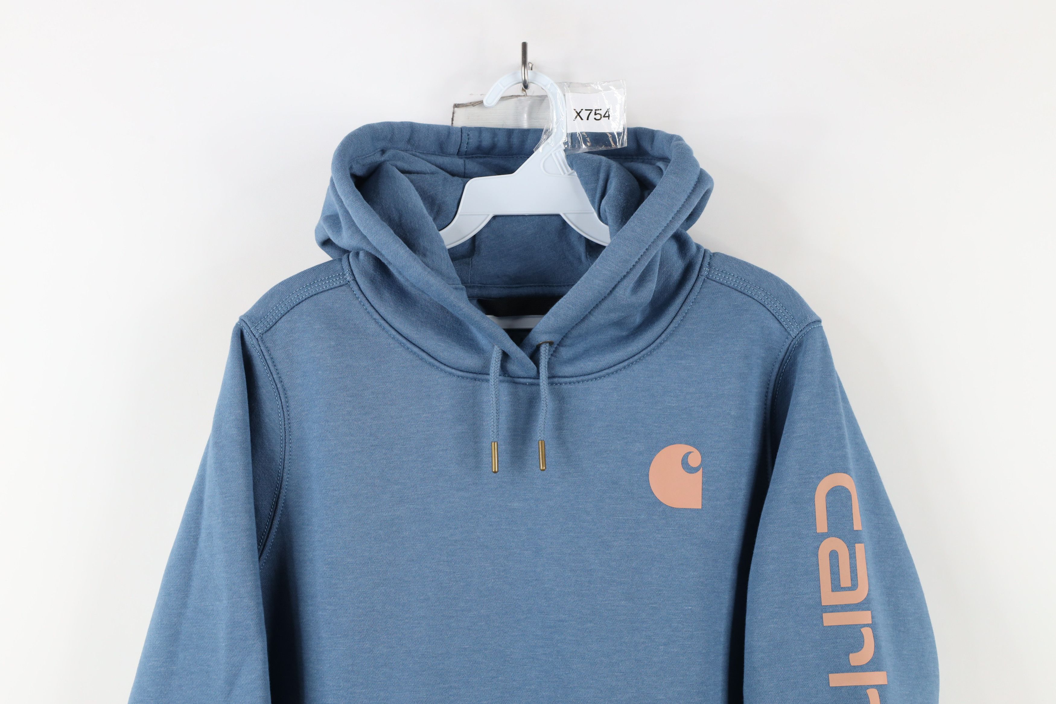 Carhartt × Vintage Vintage Y2K Carhartt Big Logo Hoodie Sweatshirt Blue Size M / US 6-8 / IT 42-44 - 2 Thumbnail