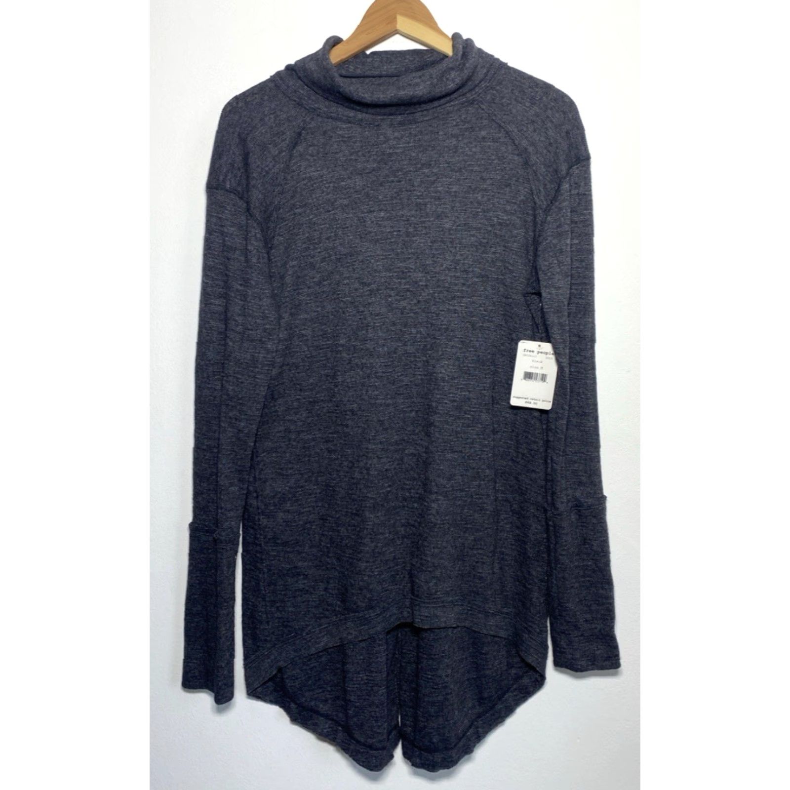 Free People NWT Free People We The Free Turtleneck Top Split Back Sz M Shirt Womens Black 90s Bohemian Glass City Size M / US 6-8 / IT 42-44 - 3 Thumbnail