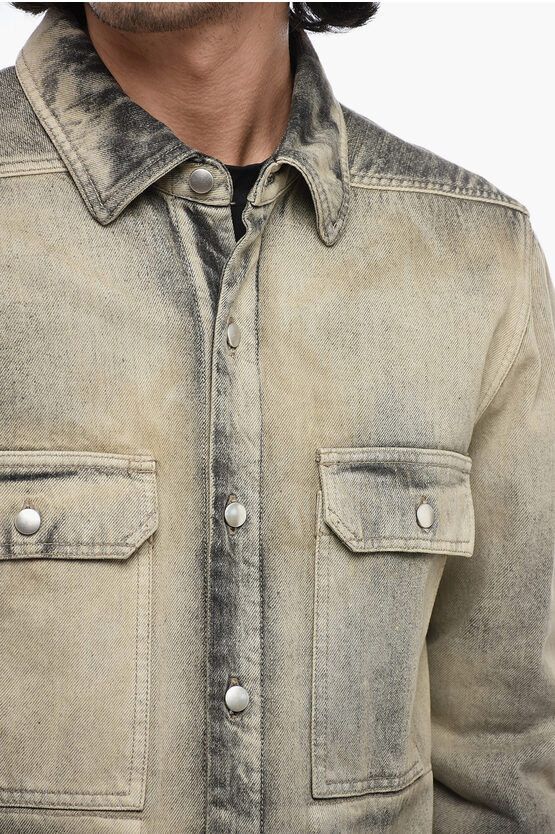 Rick Owens o1y0325 Denim Shirt in Grey Size US L / EU 52-54 / 3 - 2 Thumbnail