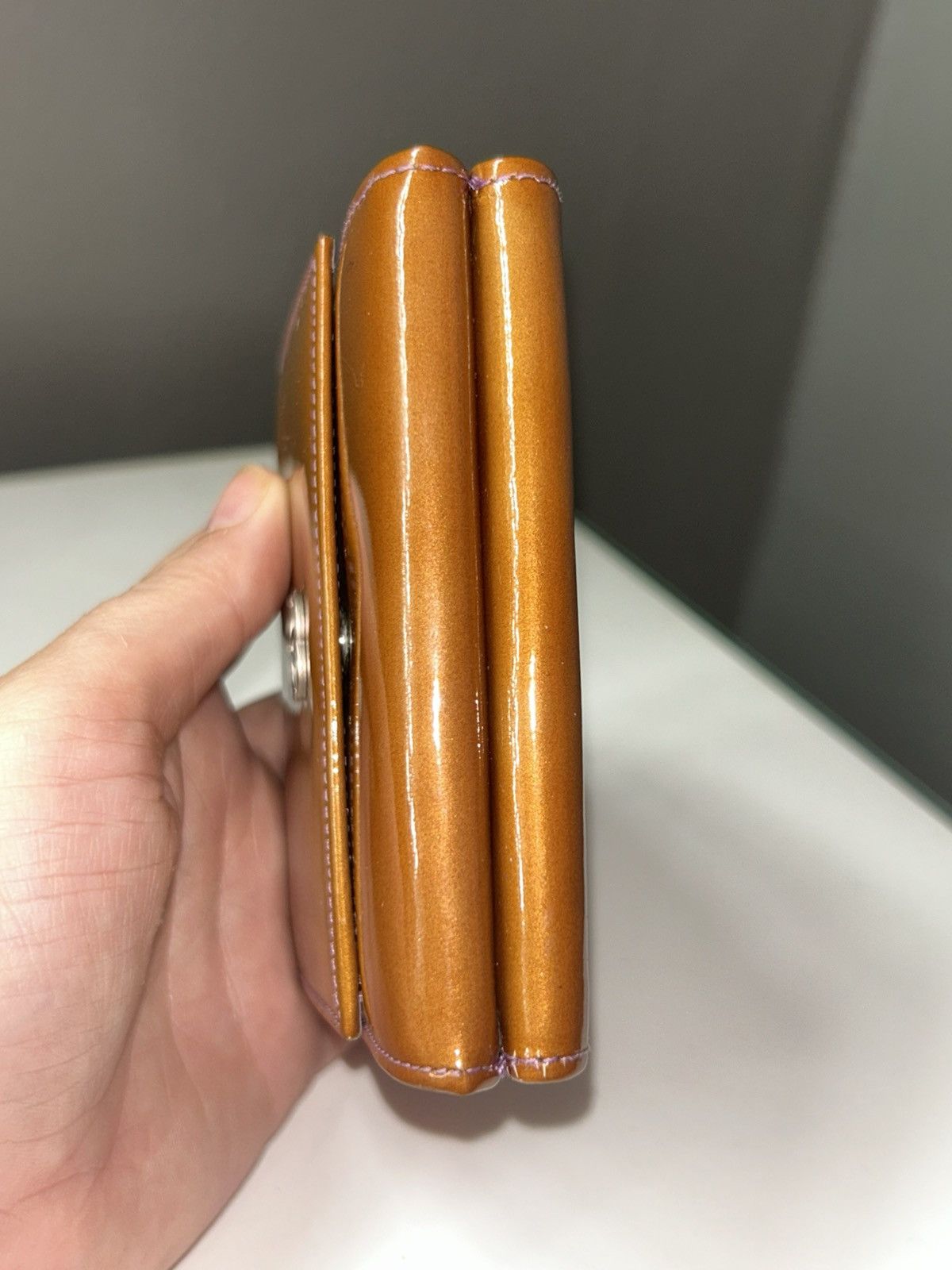 Chanel Vintage Chanel Chestnut Orange Patent Leather Compact Wallet Size ONE SIZE - 12 Thumbnail