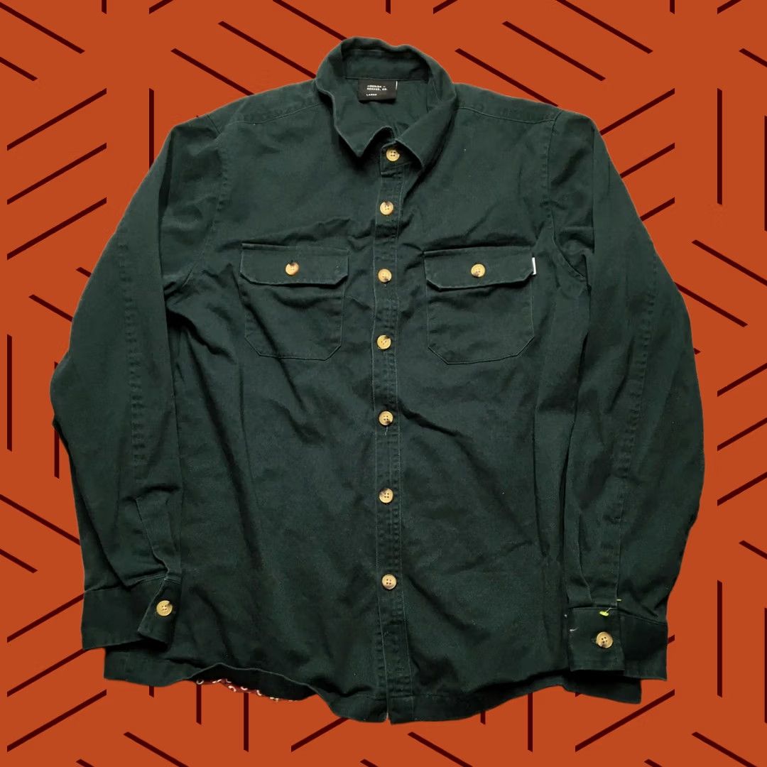 Vintage Jiberish Shirt Mens Large Green Twill Lined Button Up Workwear Casual Shacket Size US L / EU 52-54 / 3 - 1 Thumbnail