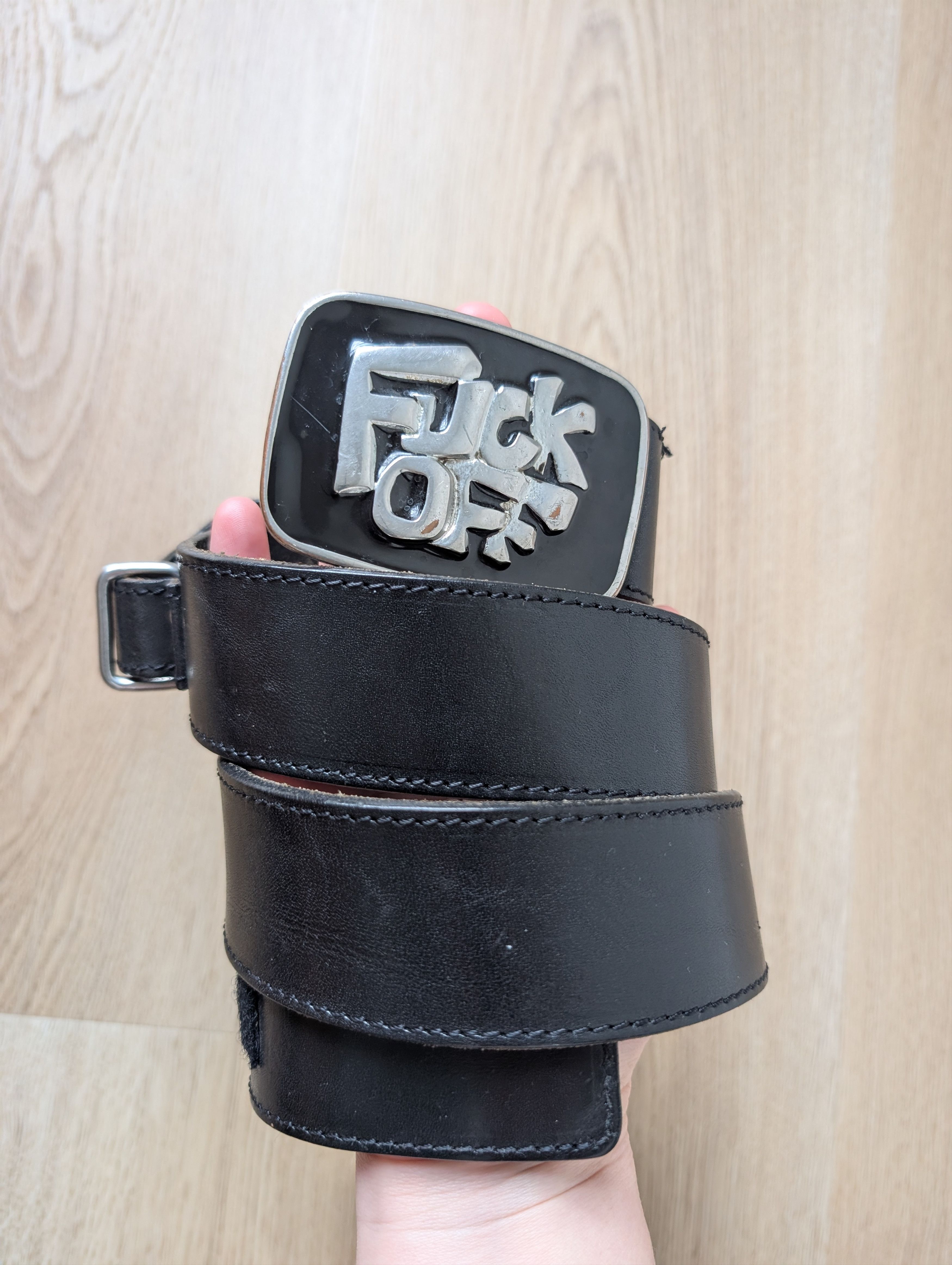 Dsquared2 Dsquared2 Vintage F$$K OFF Two Options Buckle Leather Belt Size ONE SIZE - 11 Thumbnail