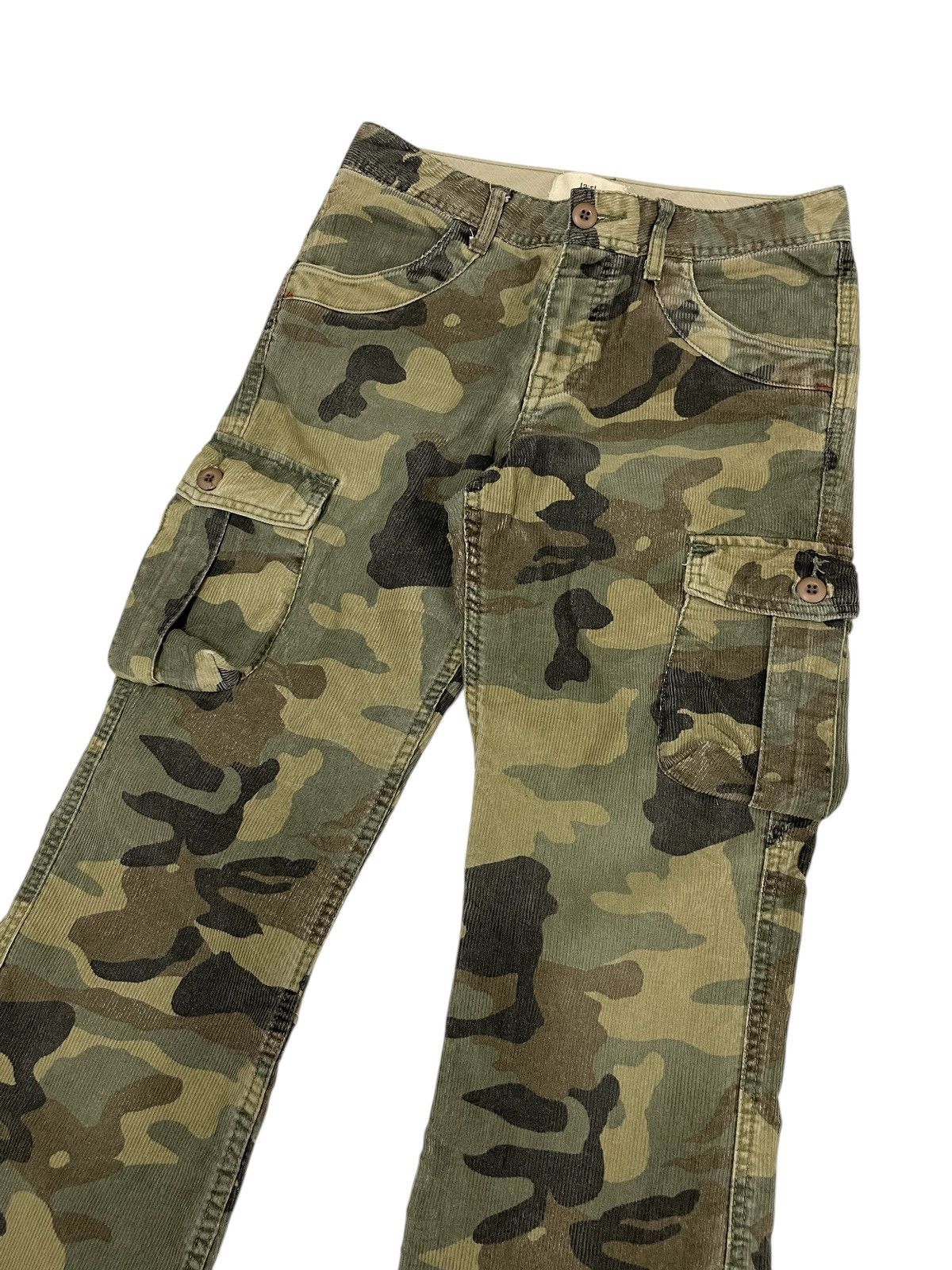 Japanese Brand A:R Japan Camouflage Corduroy Flare Jeans Travisscott Style Size US 29 - 2 Thumbnail