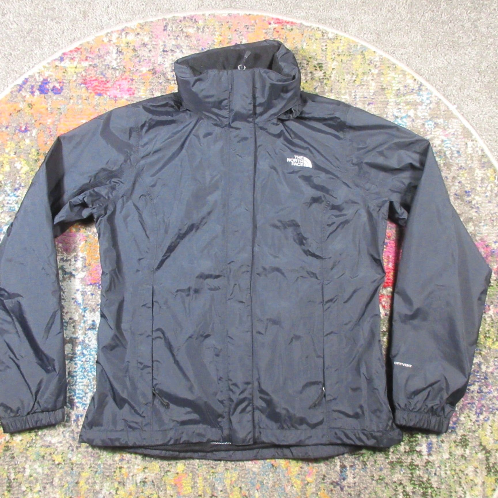 The North Face The North Face Dryvent Jacket Women L Black Lined Stow Hood Lightweight EUC Size L / US 10 / IT 46 - 3 Thumbnail