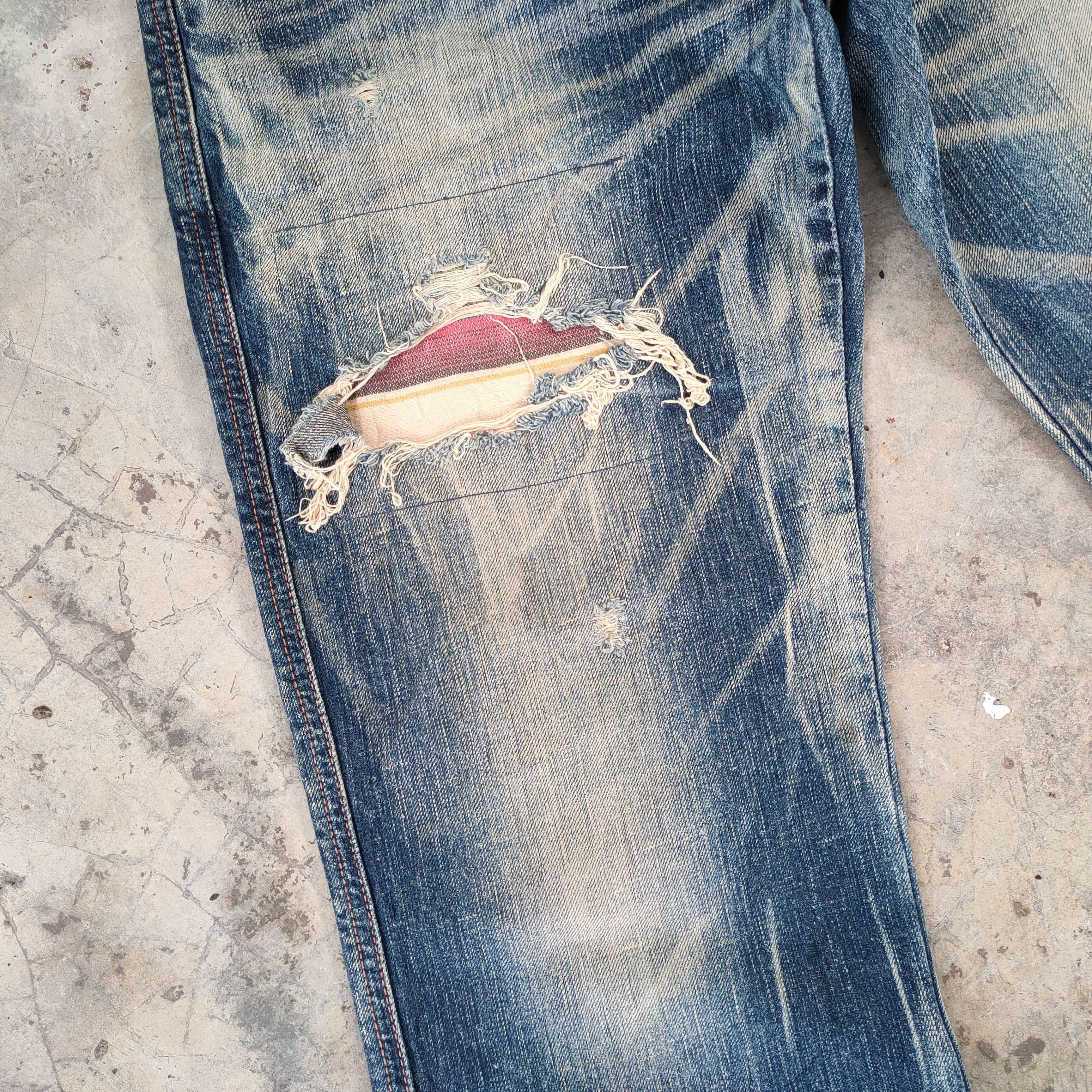 Edition Japan Vintage Edwin Patch wing faded ripped jeans denim pants Size US 32 / EU 48 - 7 Thumbnail