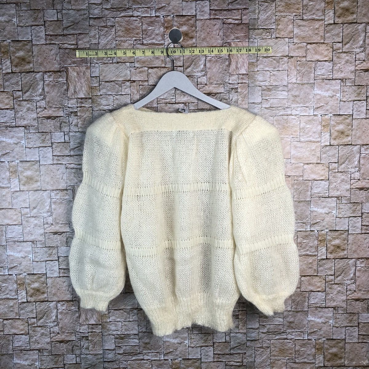 Homespun Knitwear Paimpol France White mohair fur Knitwear vintage #A939 Size M / US 6-8 / IT 42-44 - 13 Thumbnail