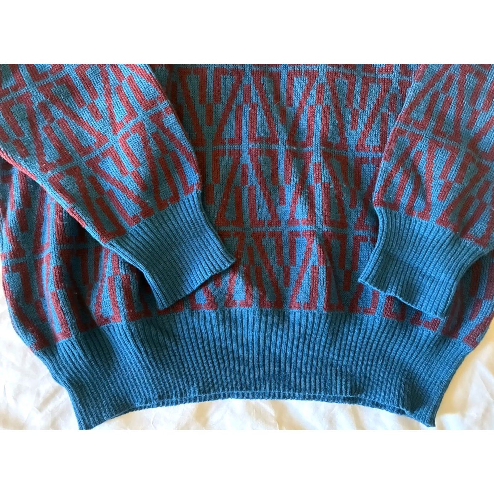 Jockey Jockey Sweater Wool Mens M Long Sleeve Crew Neck Multicolor Geometric Pullover Size US M / EU 48-50 / 2 - 3 Thumbnail