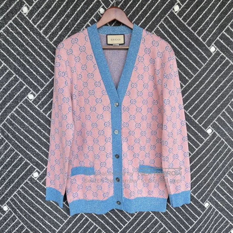 Gucci Gucci FW22 gg jacquard full print single-breasted knitwear Size S / US 4 / IT 40 - 1 Thumbnail