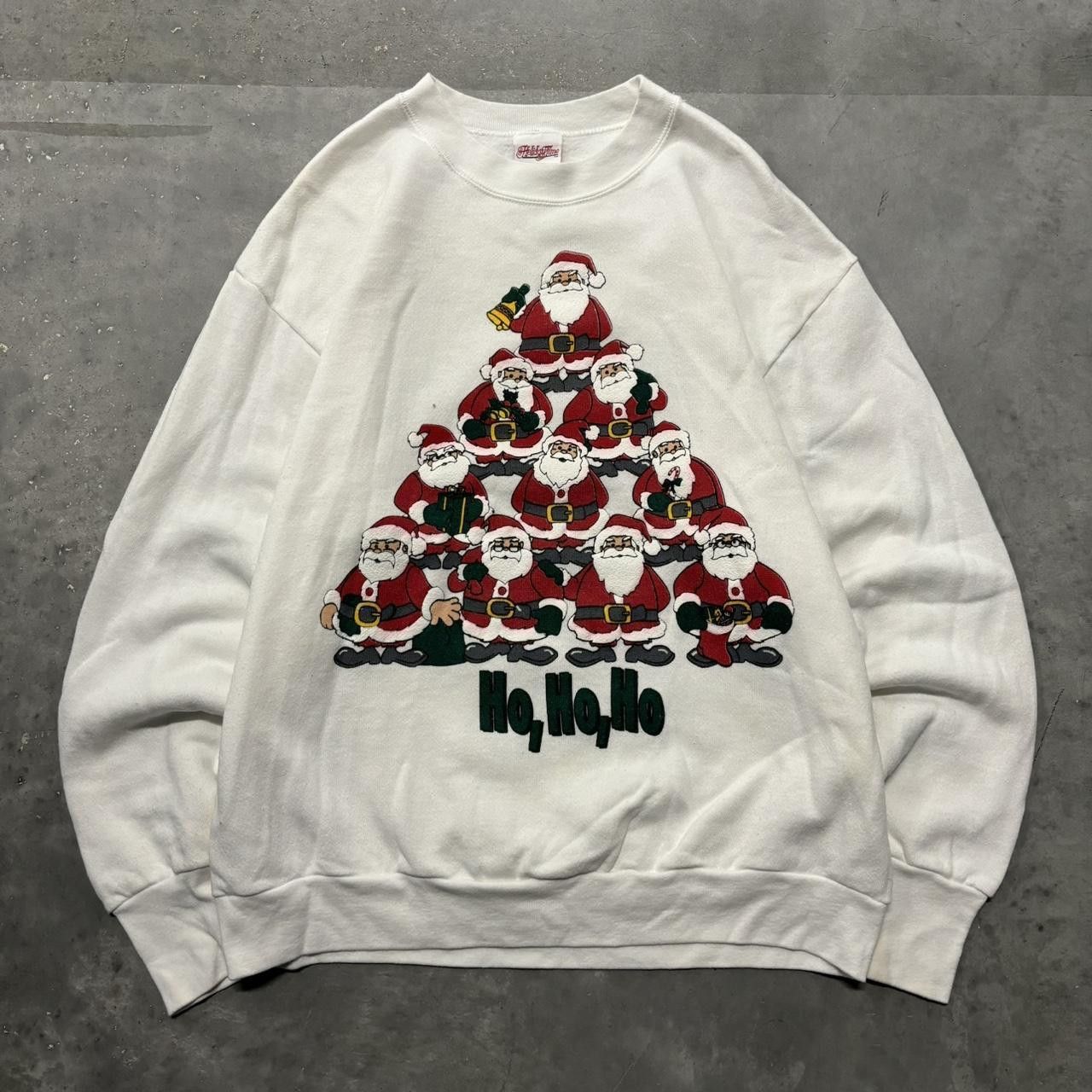 Japanese Brand × Vintage Crazy Vintage 90s White Christmas Santa Claus Holidays Crewenck! Size US L / EU 52-54 / 3 - 1 Thumbnail