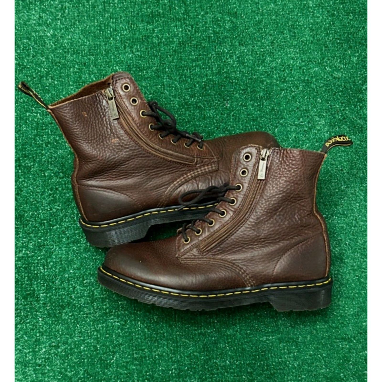 Dr. Martens Dr Martens 1460 Pascal W/ Zip Boot Womens Size 10 Bowen Leather Boots Brown Leather Combat Zip Mens Womens Size US 10 / IT 40 - 8 Thumbnail