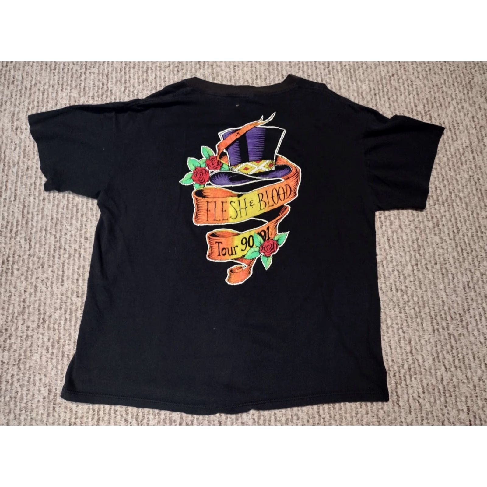 Vintage VINTAGE 90s Poison Motley RATT GNR Bon Jovi Def Band Concert Tour Graphic Shirt XL Black Crew Neck Unisex Adults 90s Rock Poison Size US XL / EU 56 / 4 - 2 Thumbnail