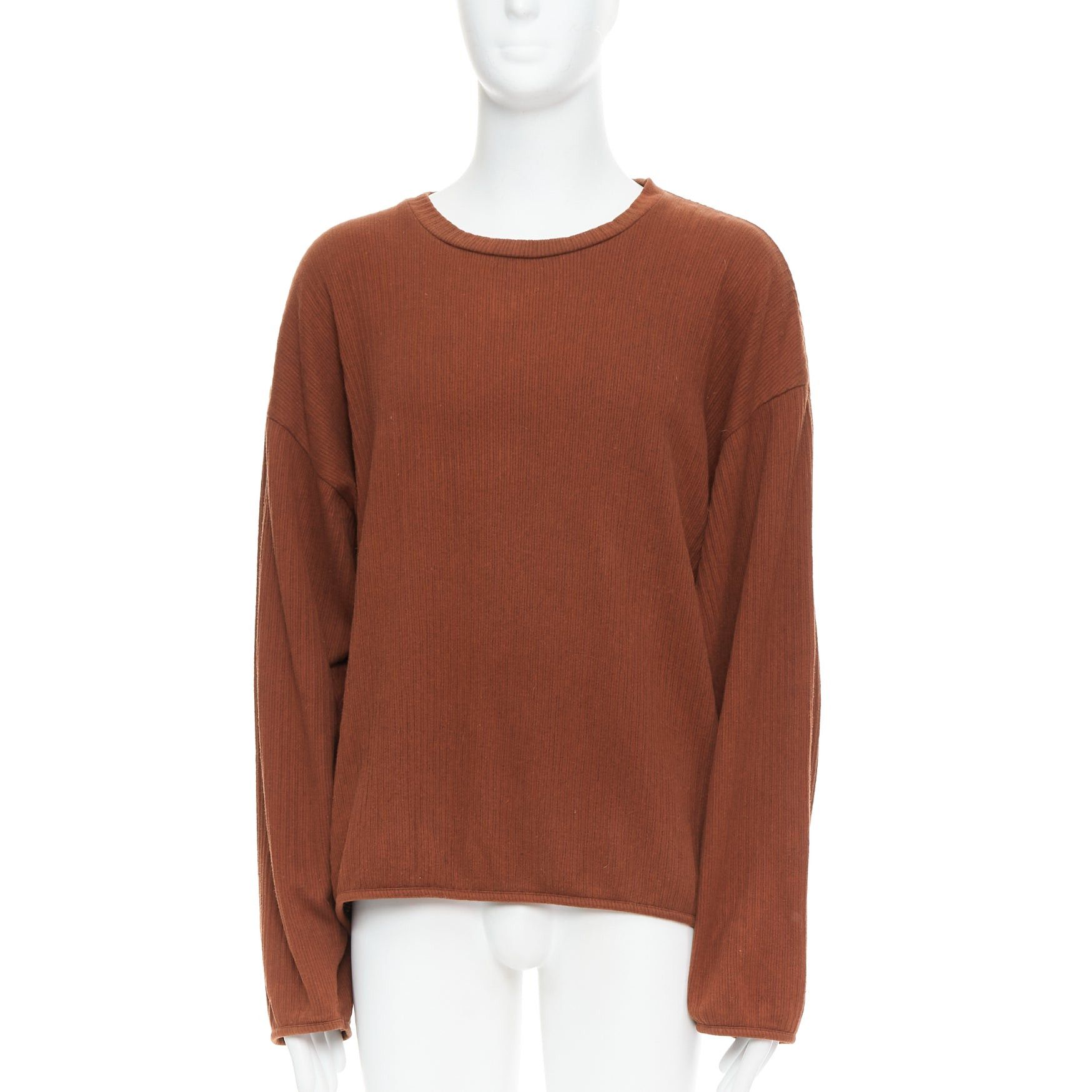 Issey Miyake ISSEY MIYAKE MEN brown cotton blend ribbed long sleeve sweater M Size US M / EU 48-50 / 2 - 1 Thumbnail