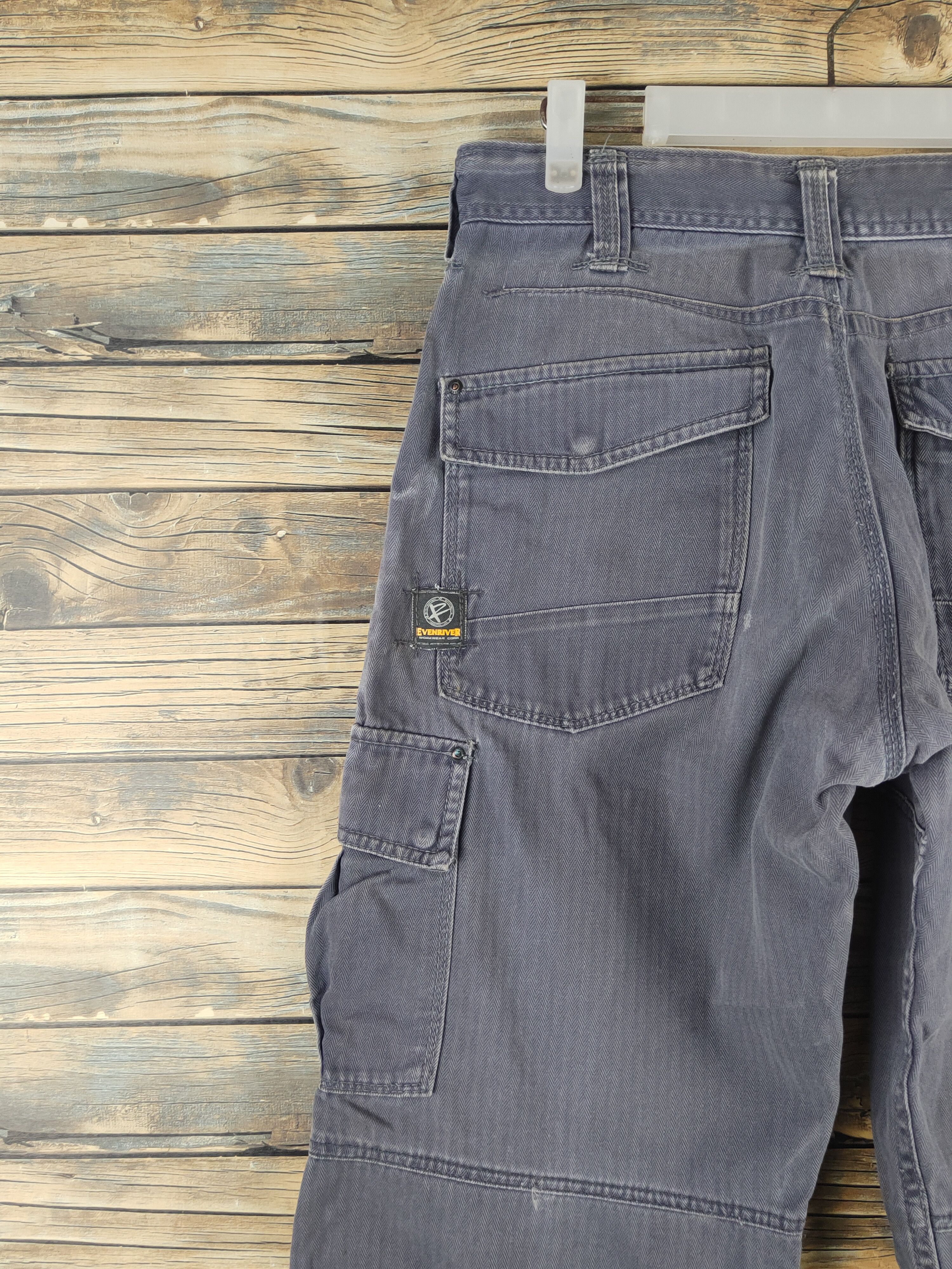 Japanese Brand DL Evenriver Dark Gray Multipocket Cargo Pants #46-291T Size US 31 - 9 Thumbnail