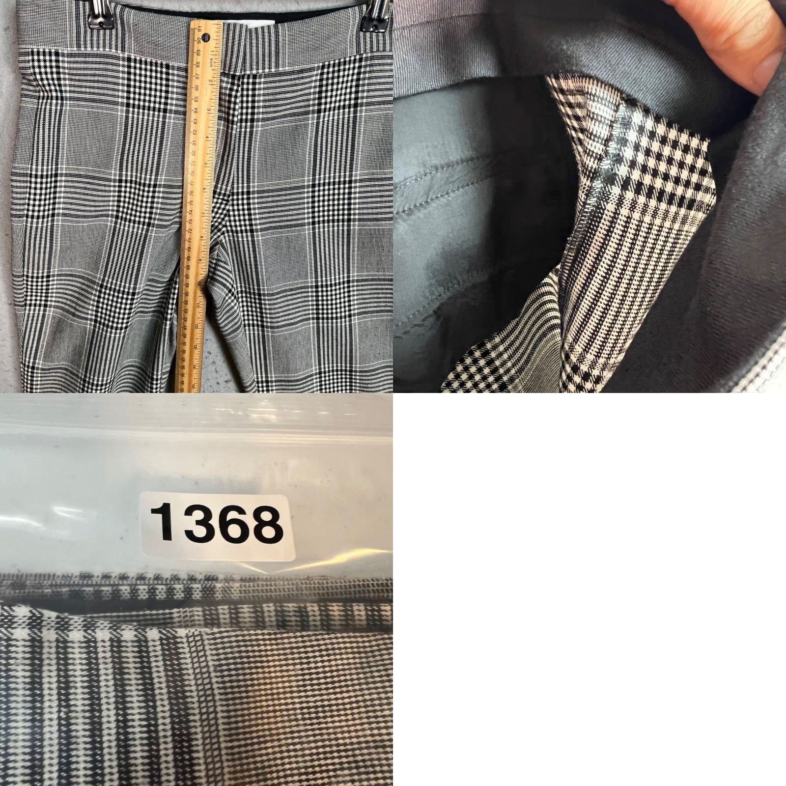 Vintage Derek Lam 10 Crosby Womens Plaid Pants... Size 30 Waist Straight Leg Gray Polyester Rayon Dress Pants Womens Mids Rise 38in Inseam - Vintage/Used Size 30" / US 8 / IT 44 - 8 Thumbnail
