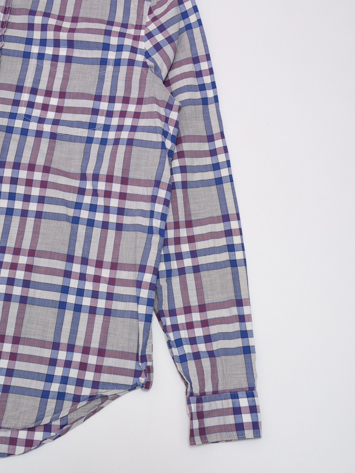 Acne Studios Acne Studios Straight Check AW10 Cotton Plaid Shirt Purple Size US M / EU 48-50 / 2 - 2 Thumbnail