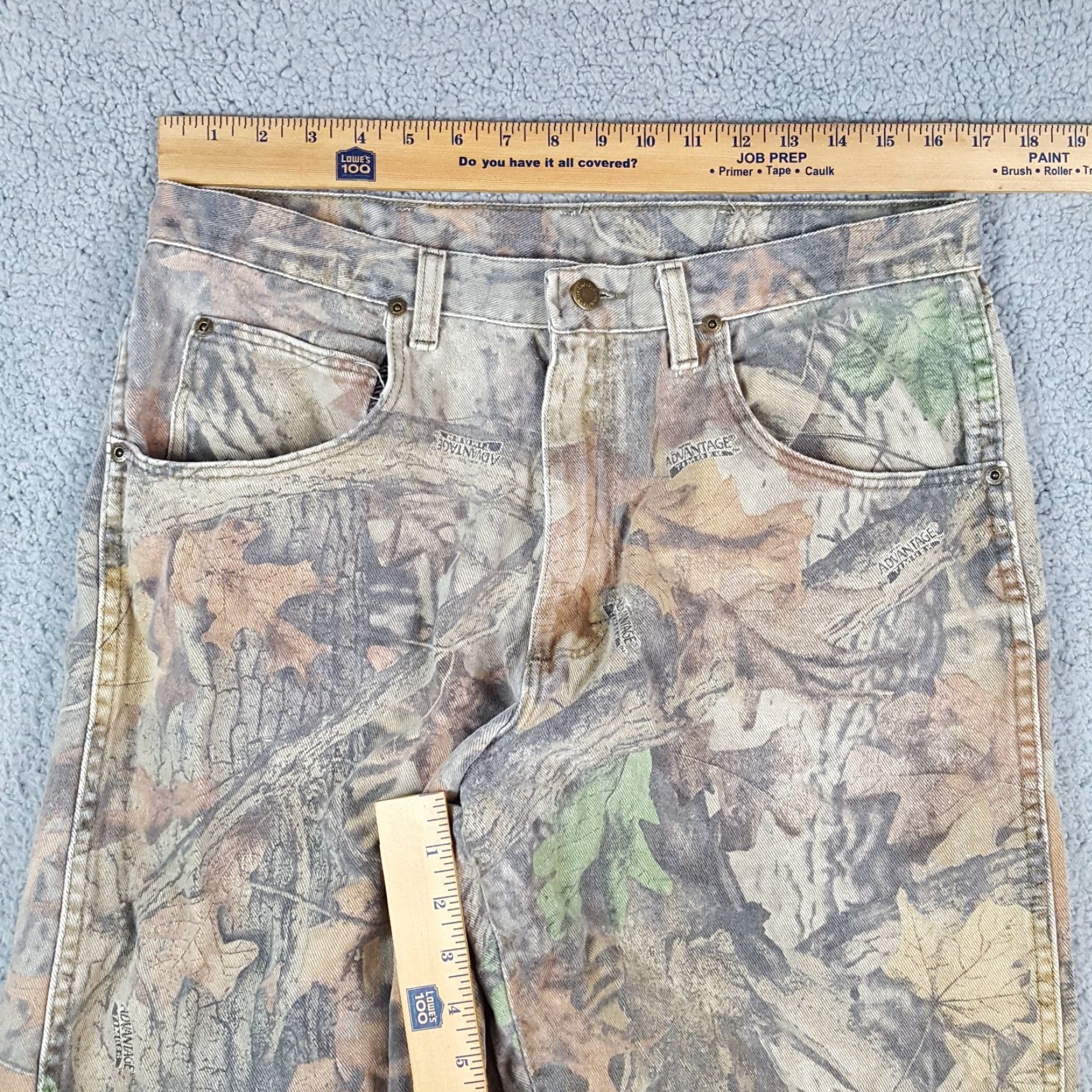 Wrangler VINTAGE Wrangler Work Pants 34x31 Camouflage Canvas Double Knee Mens Y2K Retro Casual Outdoor Size US 34 / EU 50 - 7 Thumbnail