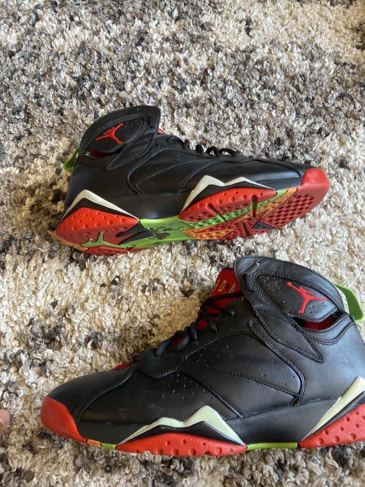 image of Jordan Brand 7 Retro Marvin The Martian Shoes in Black, Men's (Size 11)
