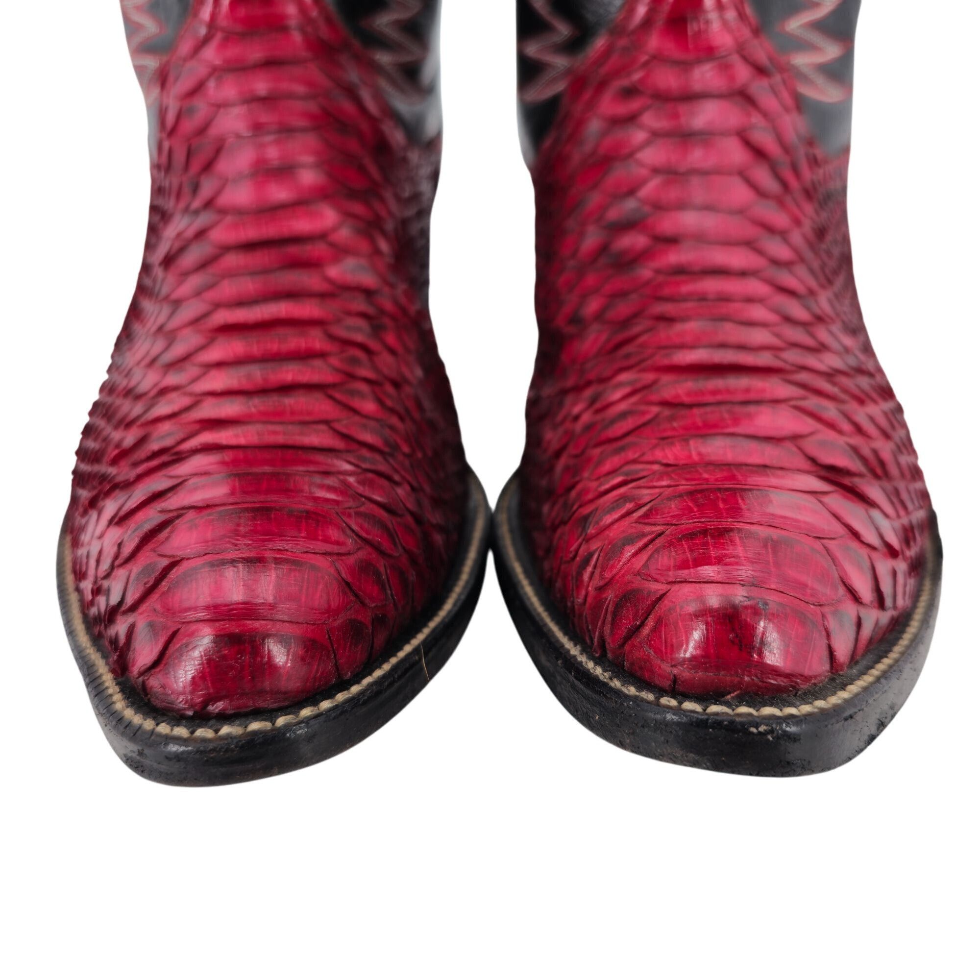 Other Vintage Men 11.5D Red Python Exotic Snakeskin Leather Cowboy Size US 11.5 / EU 44-45 - 3 Thumbnail