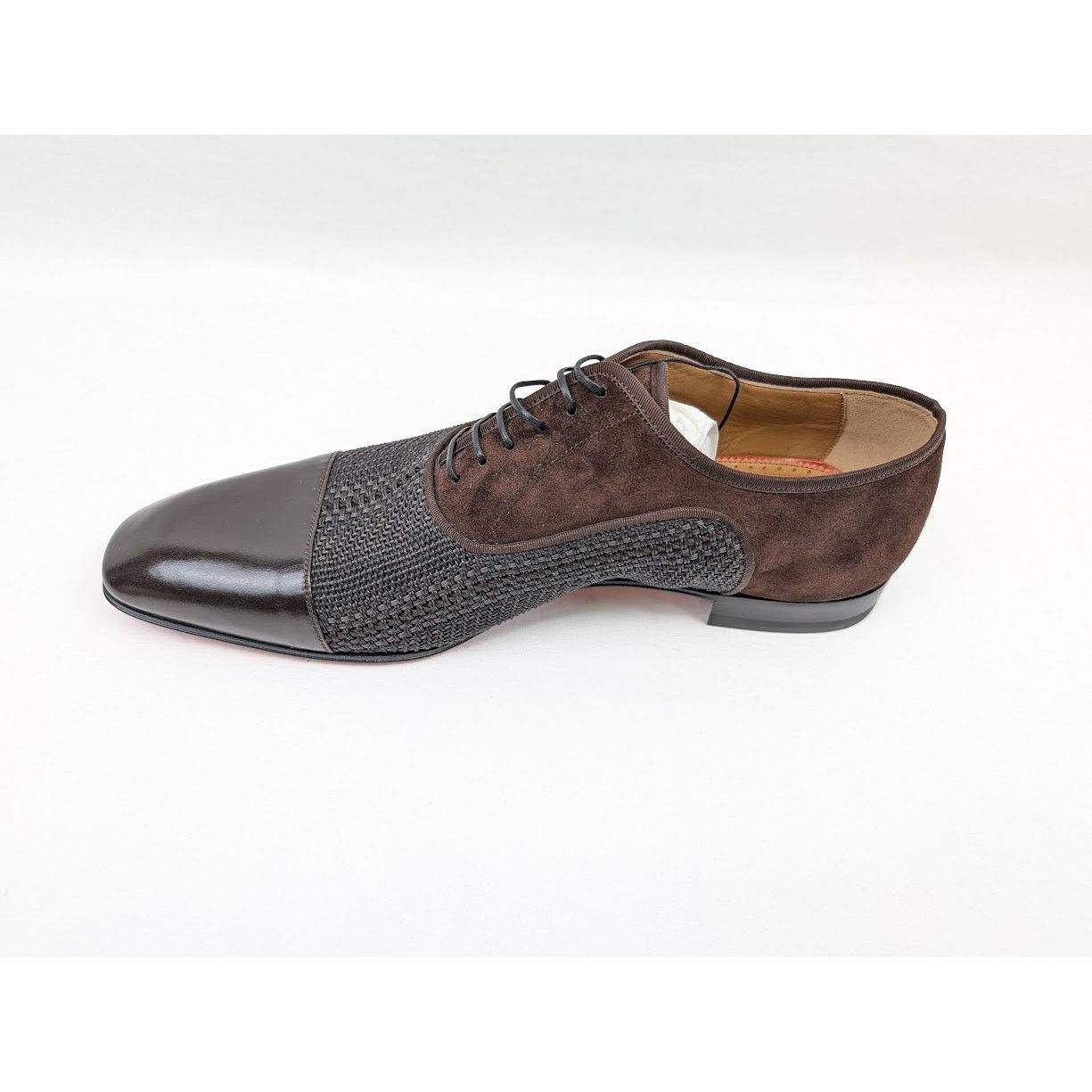 Christian Louboutin o1rshd1 Patent Calf Tresse Provence Lace Up Shoes Dark Brown Size US 11.5 / EU 44-45 - 10 Thumbnail
