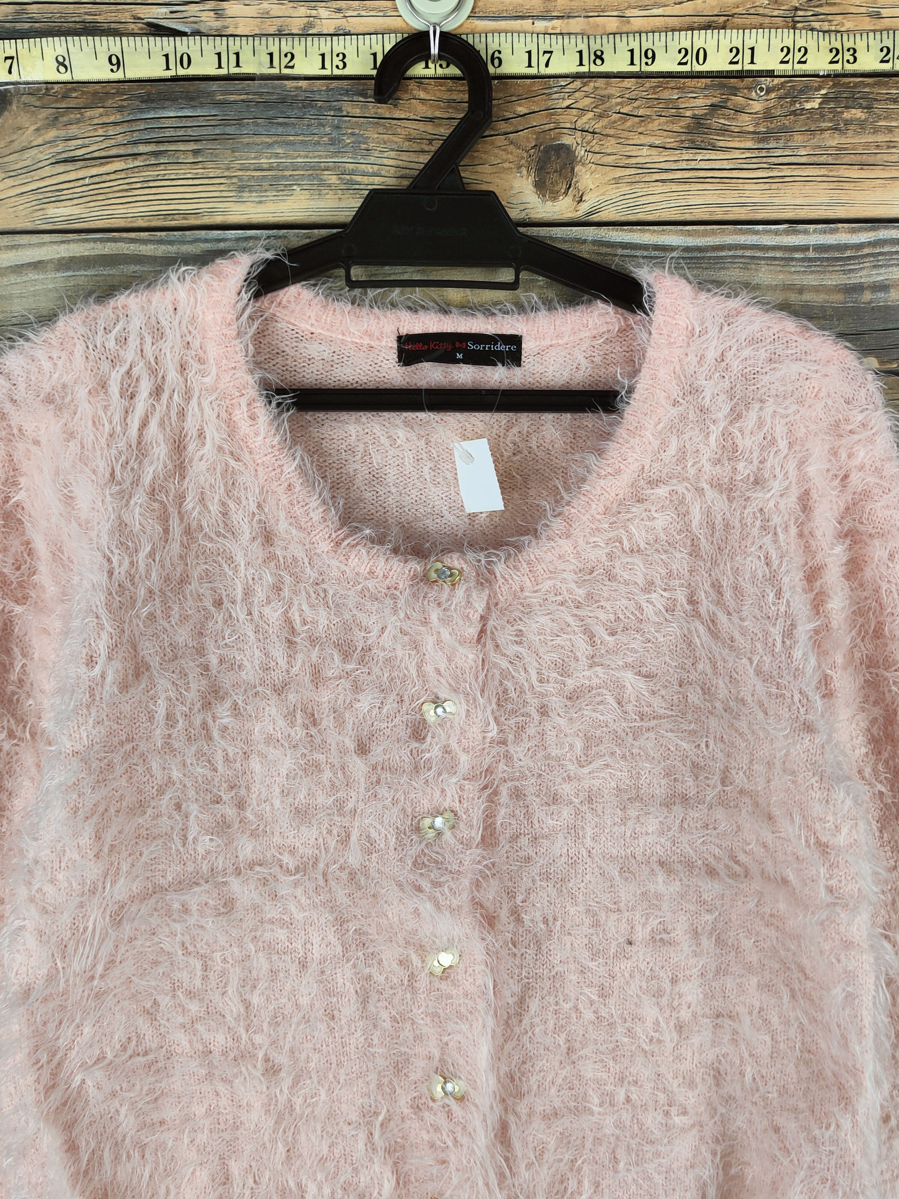 Japanese Brand DL Sorridere-Hello Kitty Peach Fur Mohair Knitwear #46-554 Size S / US 4 / IT 40 - 2 Thumbnail