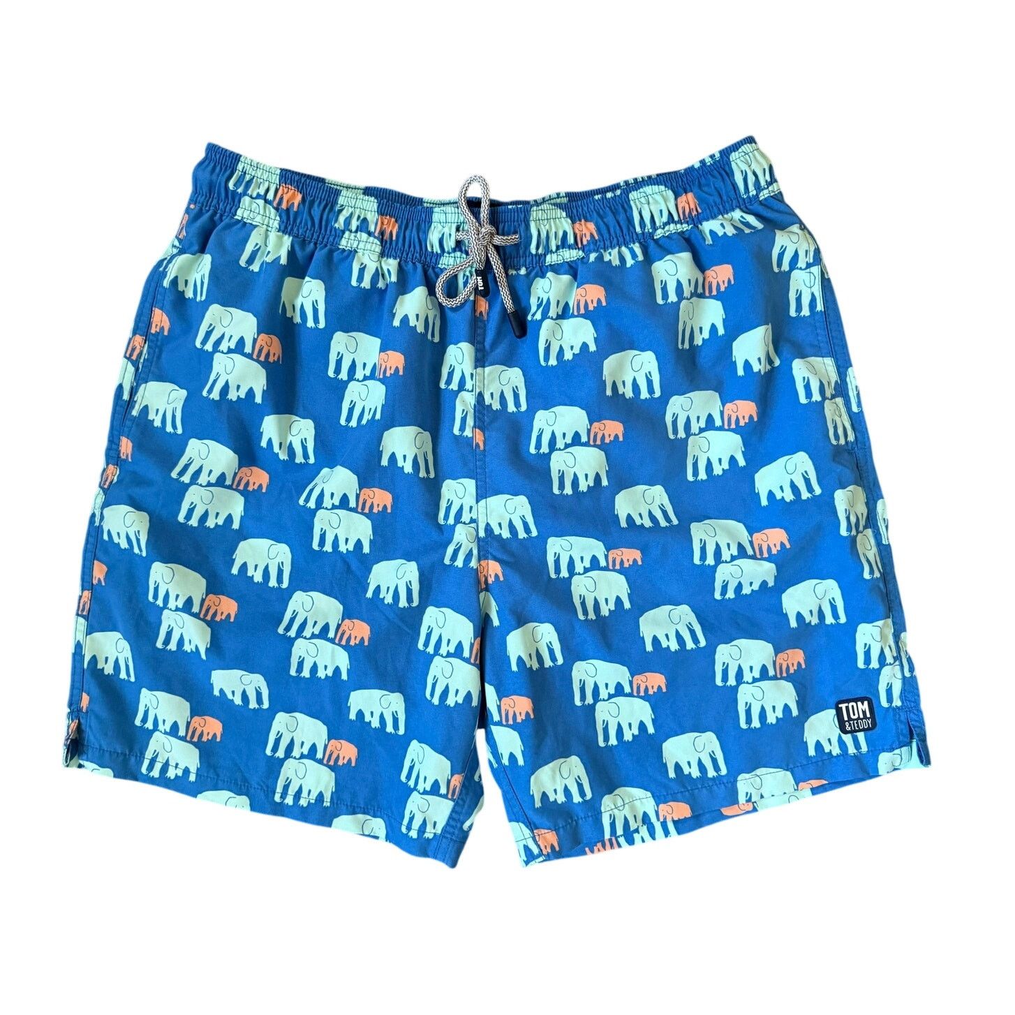 Other Tom & Teddy Mens Swim Trunks Blue with Elephants Size XL Size US 34 / EU 50 - 1 Thumbnail