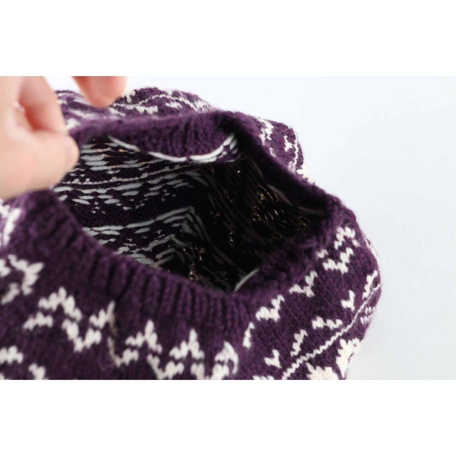 Vintage Vintage 70s Hand Crochet Knit Fair Isle Winter Beanie Hat Size ONE SIZE - 6 Thumbnail