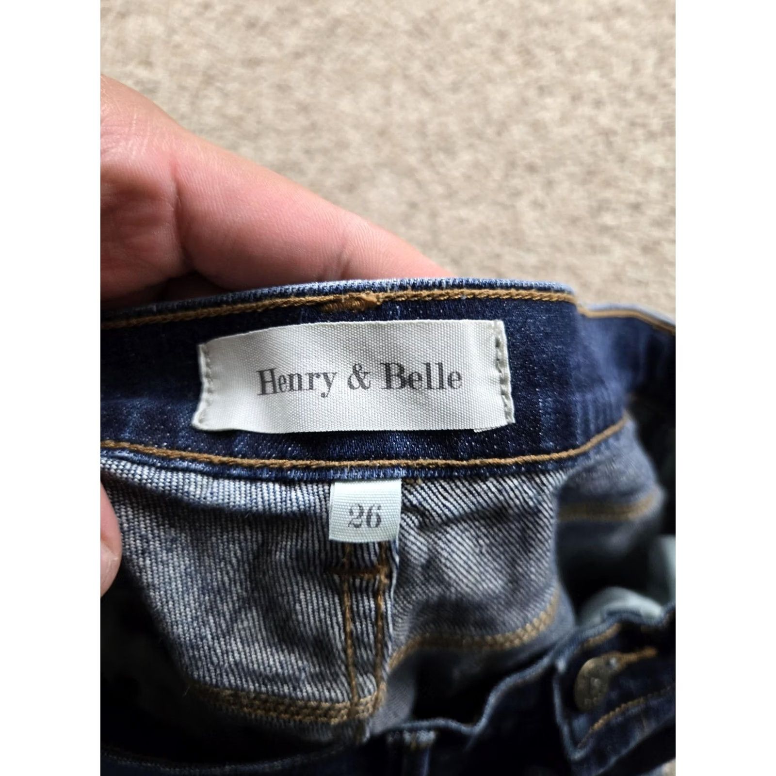 Denime Henry & Belle Jeans Womens 26 Blue Distressed Selvedge Denim Foundry Jeans Size 26" / US 2 / IT 38 - 6 Thumbnail