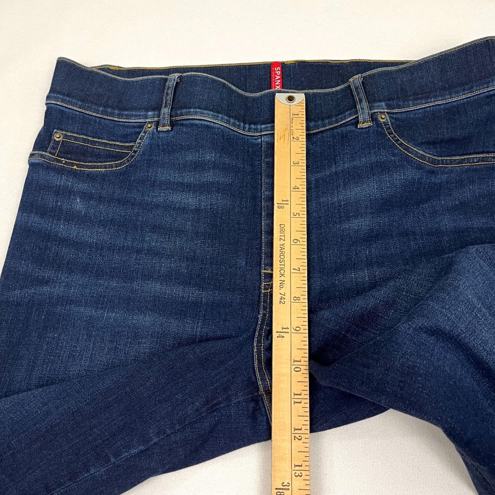 Spanx VINTAGE Spanx Flare Jeans Womens XL W34 I31 Midnight Blue Denim Stretch High Rise Casual Size 40" / US 18 - 6 Thumbnail