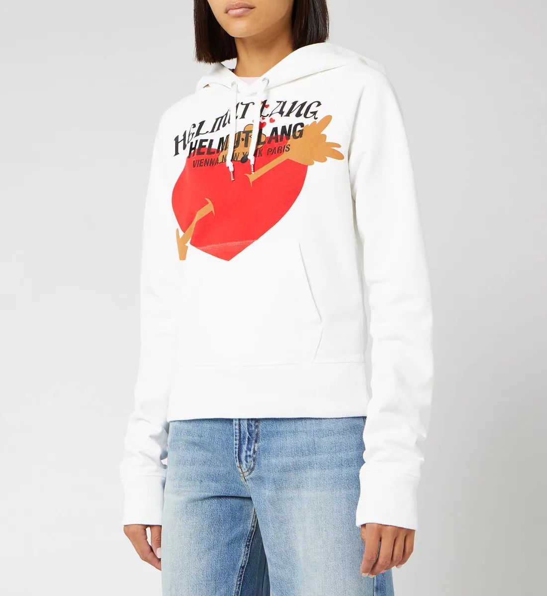 Helmut Lang White Valentine Embroidered Logo Hoodie Size XL / US 12-14 / IT 48-50 - 1 Thumbnail