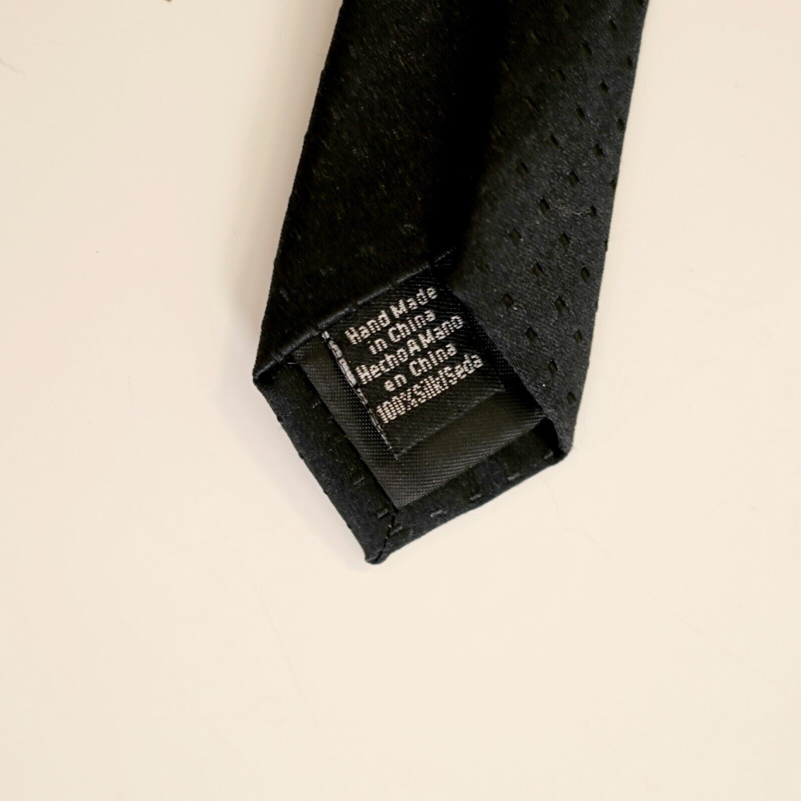 Van Heusen Van Heusen Black Check Print Silk Tie Size ONE SIZE - 4 Thumbnail
