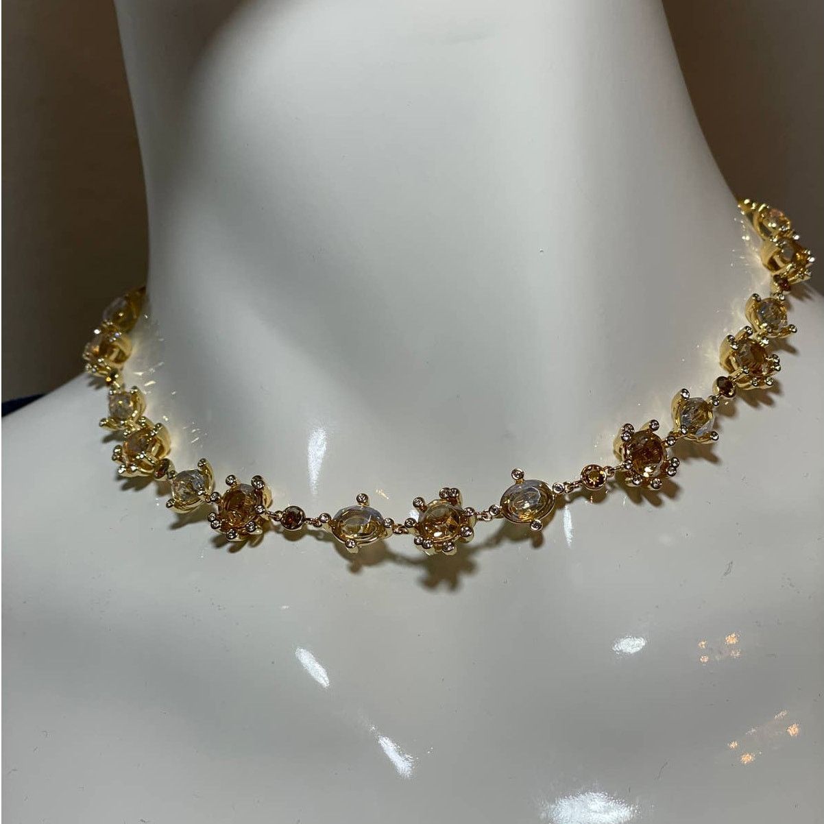 Swarovski Swarovski Olive All Round Necklace Multi Color Gold Plated Size ONE SIZE - 2 Thumbnail
