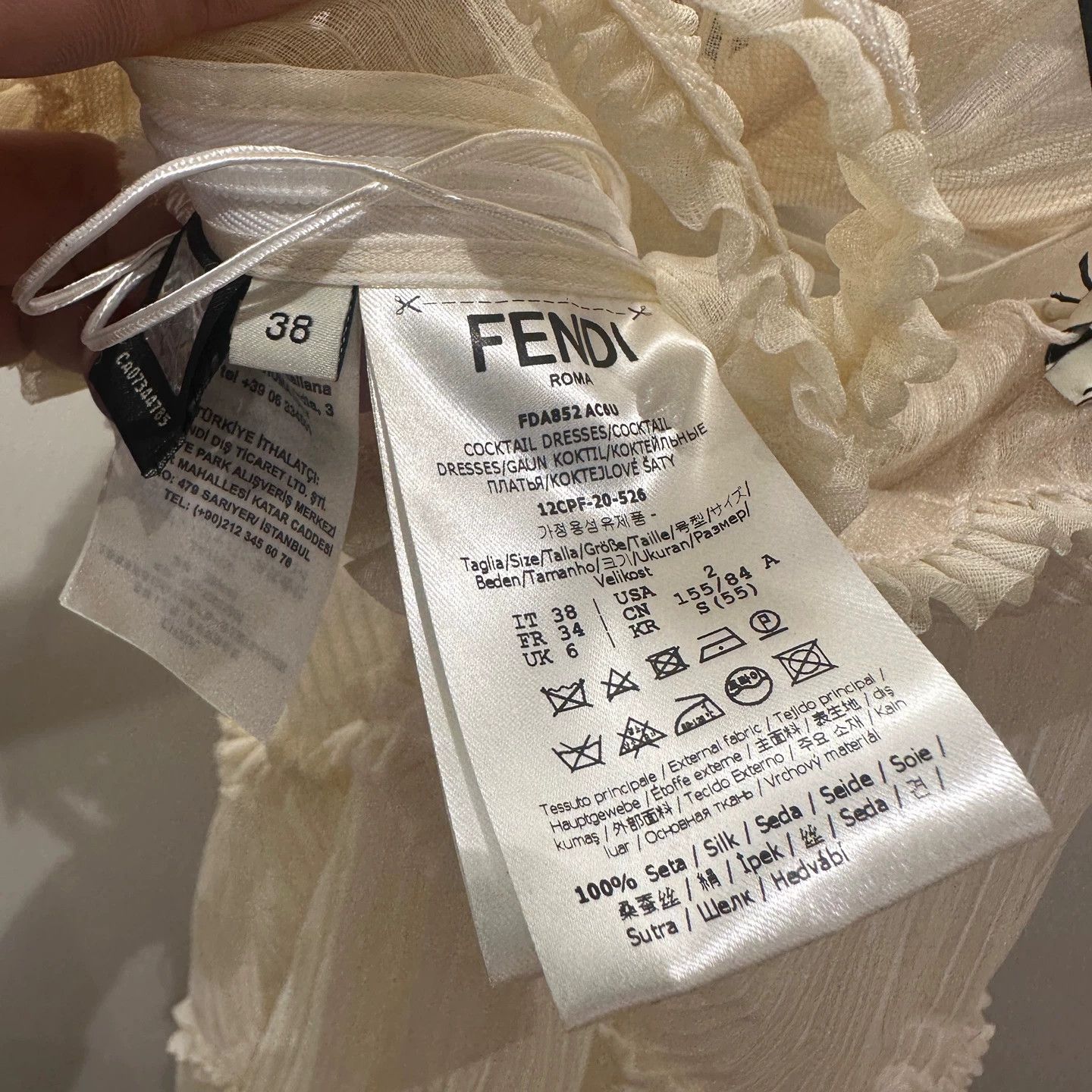 Fendi Fendi Apr674 Women's Tiered Silk Dress 38 Size XS / US 0-2 / IT 36-38 - 4 Thumbnail
