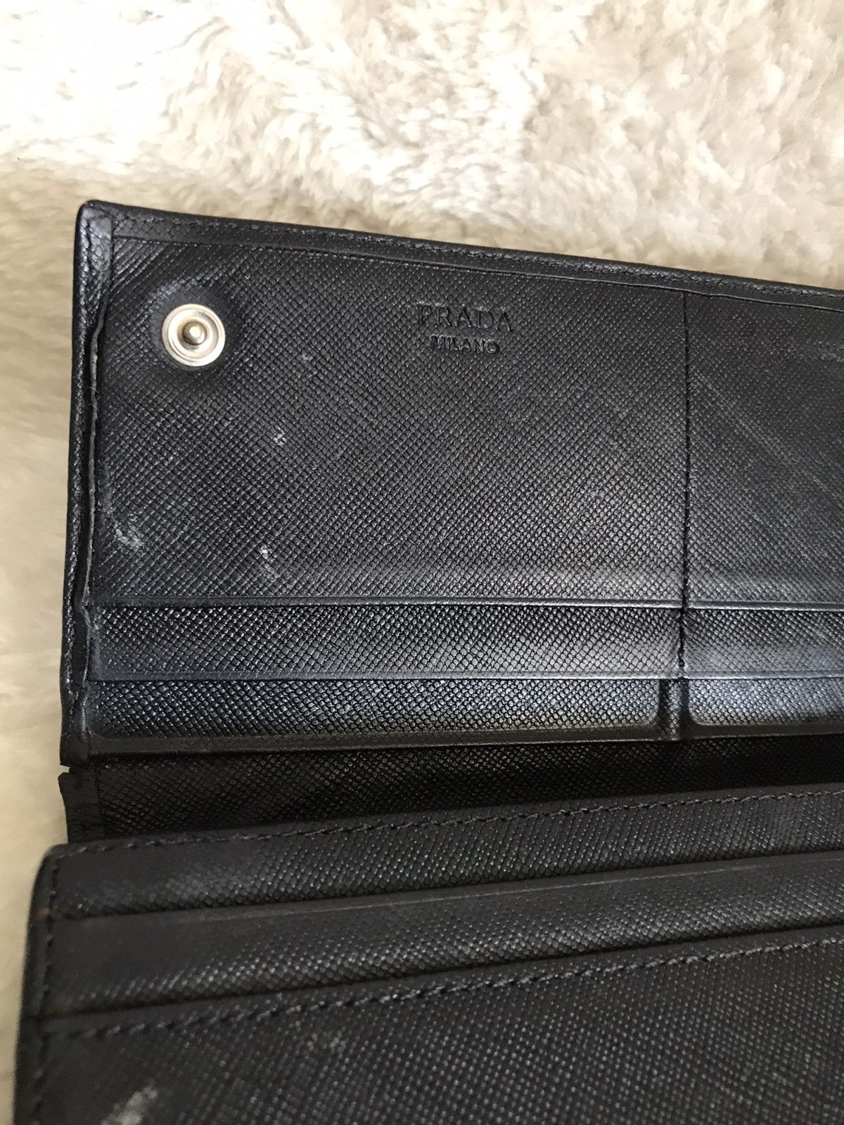Prada × Vintage PRADA Wallet Black Leather Size ONE SIZE - 7 Thumbnail