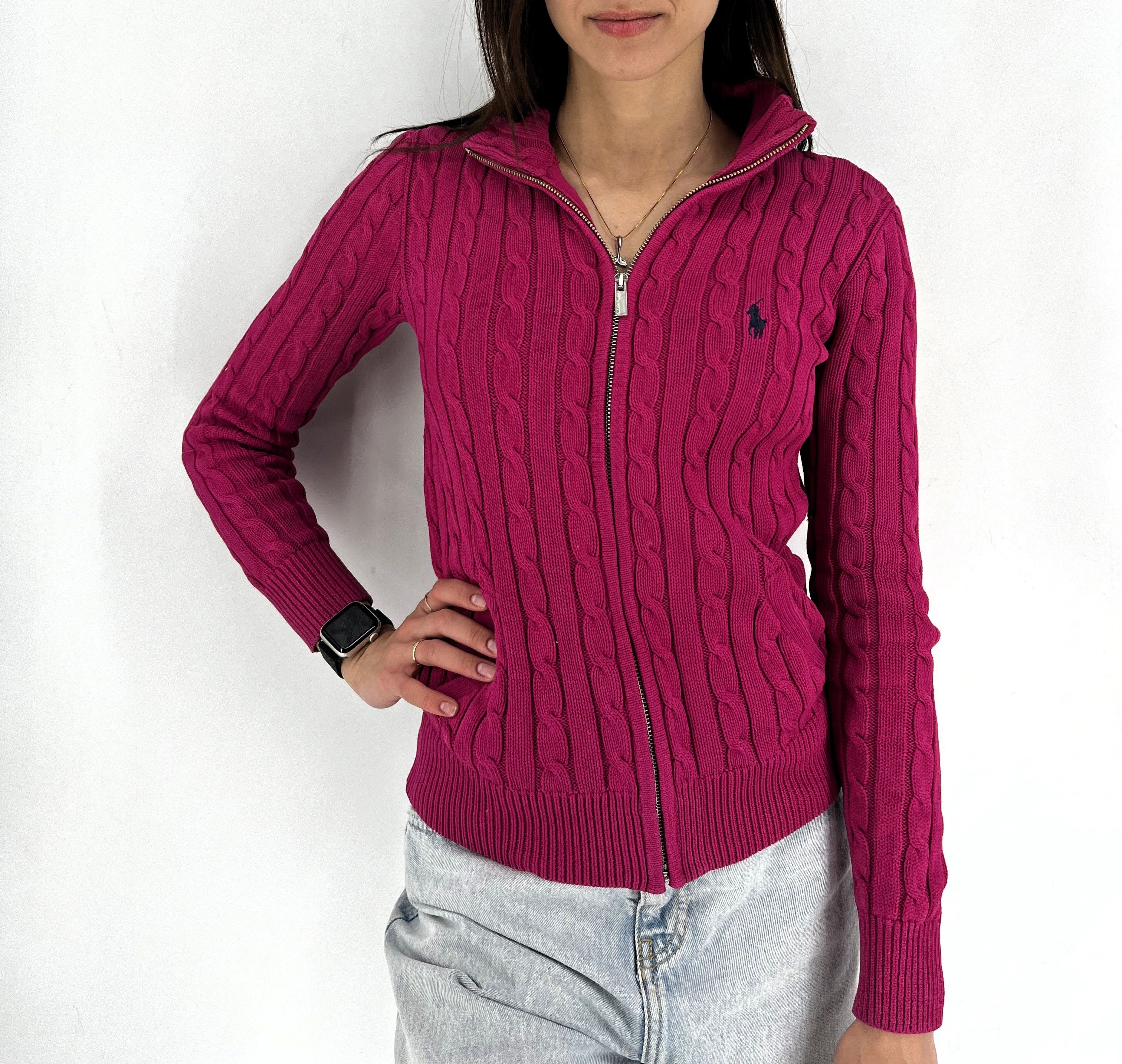 Polo Ralph Lauren Vintage Polo By Ralph Lauren Cable Knit Zip Sweater Size S / US 4 / IT 40 - 3 Thumbnail