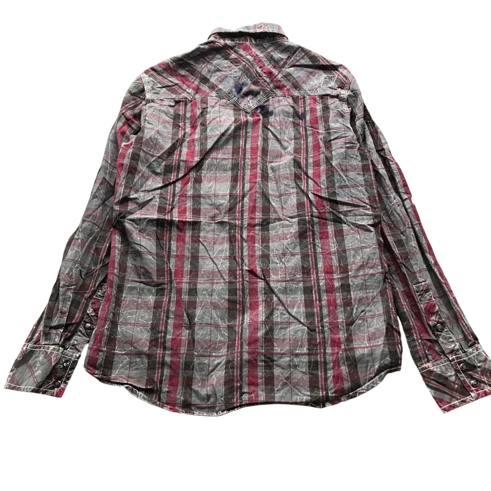 BKE BKE Plaid Snap Flannel Shirt Mens M Long Sleeve Gray Red Size US M / EU 48-50 / 2 - 5 Thumbnail