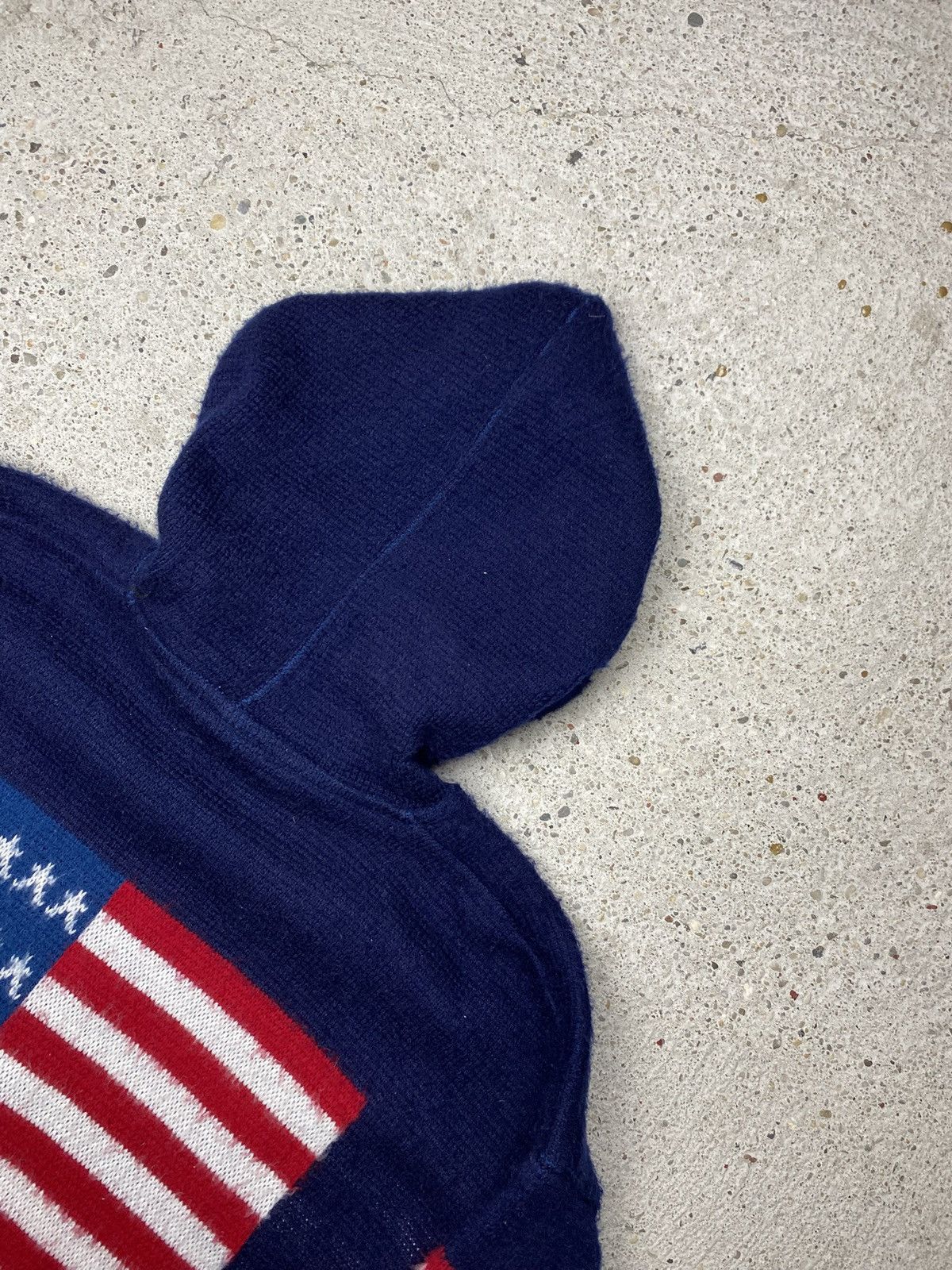Vintage Vintage usa knitted mohair hoodie flag patriotic ovwrsized Size US L / EU 52-54 / 3 - 10 Thumbnail