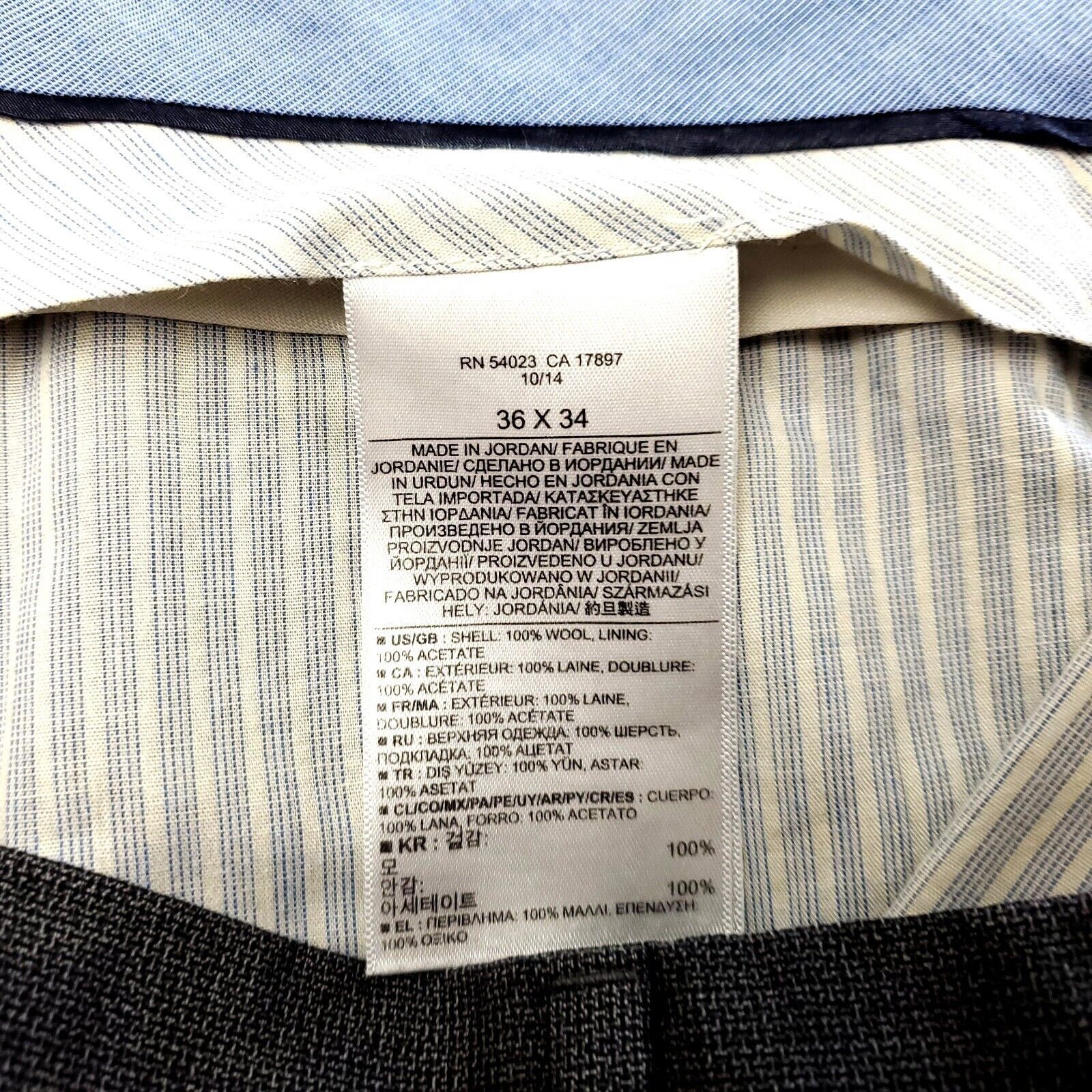 Banana Republic Banana Republic Wool Flat Front Mid Rise Gray Check Dress Pa Size 38L - 4 Thumbnail
