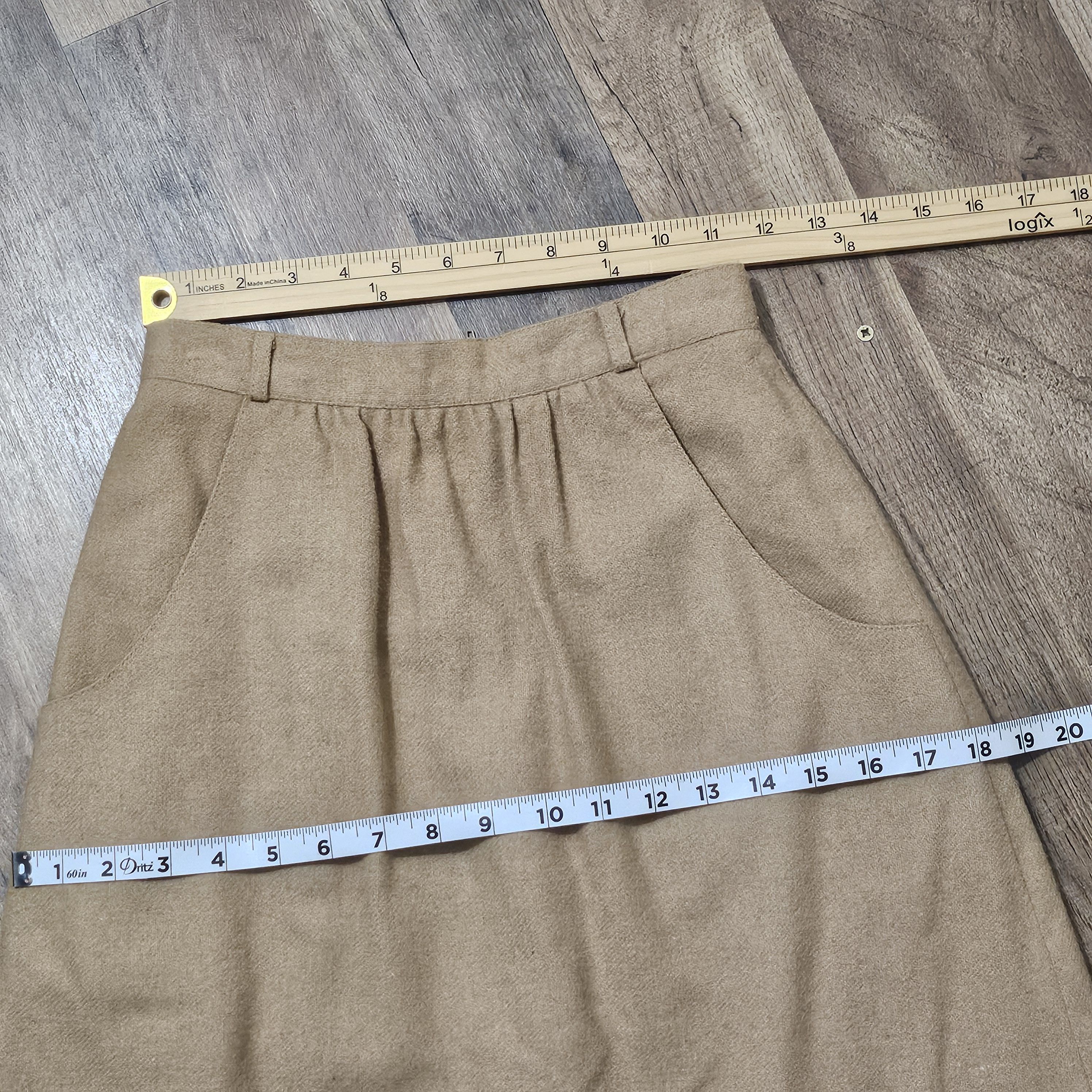 Vintage Vintage Regatta Sport wool midi skirt, tan, size 5 Size 23" - 6 Thumbnail