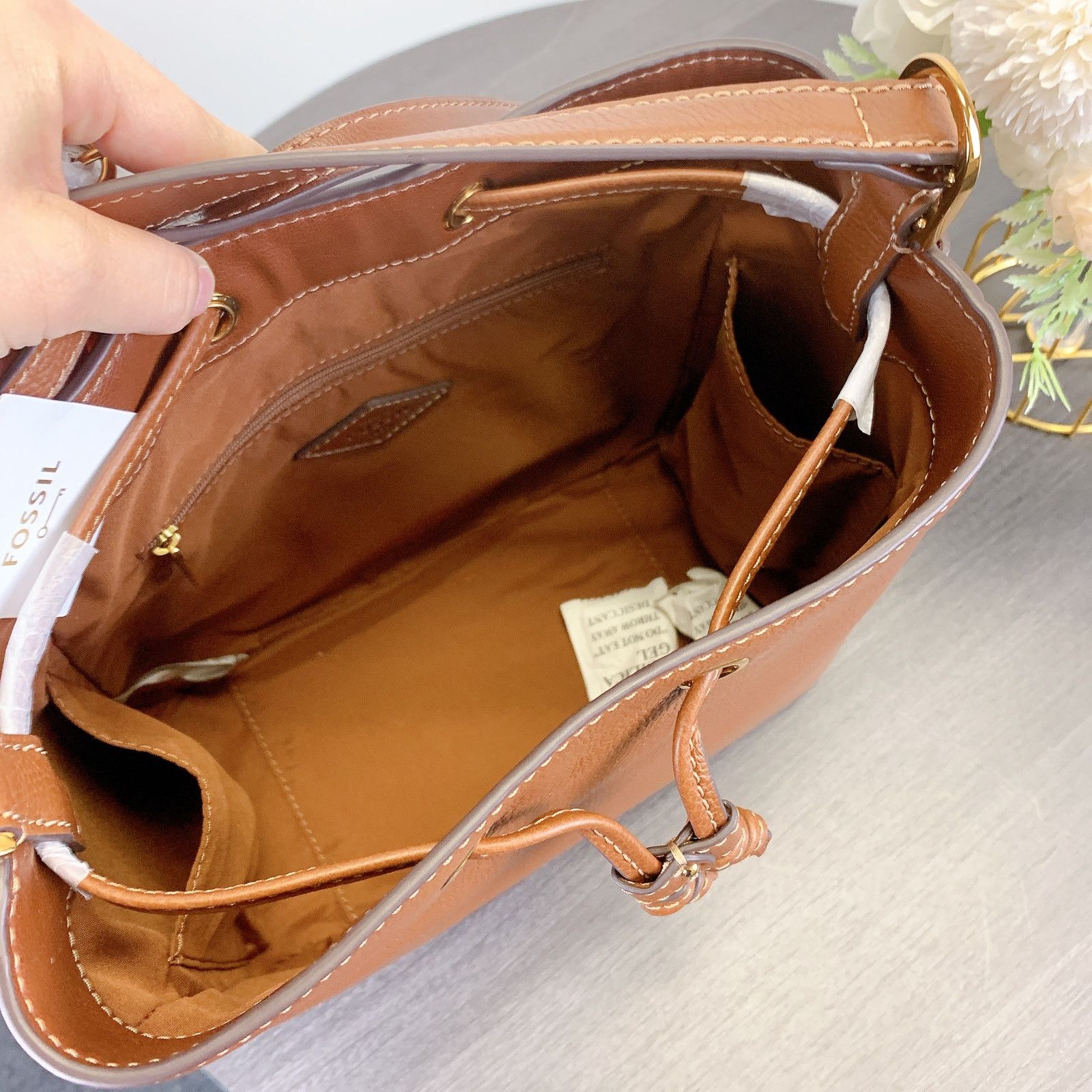 Fossil Fossil SHB3172210 Tessa Bucket Crossbody IN Brown Size ONE SIZE - 7 Thumbnail