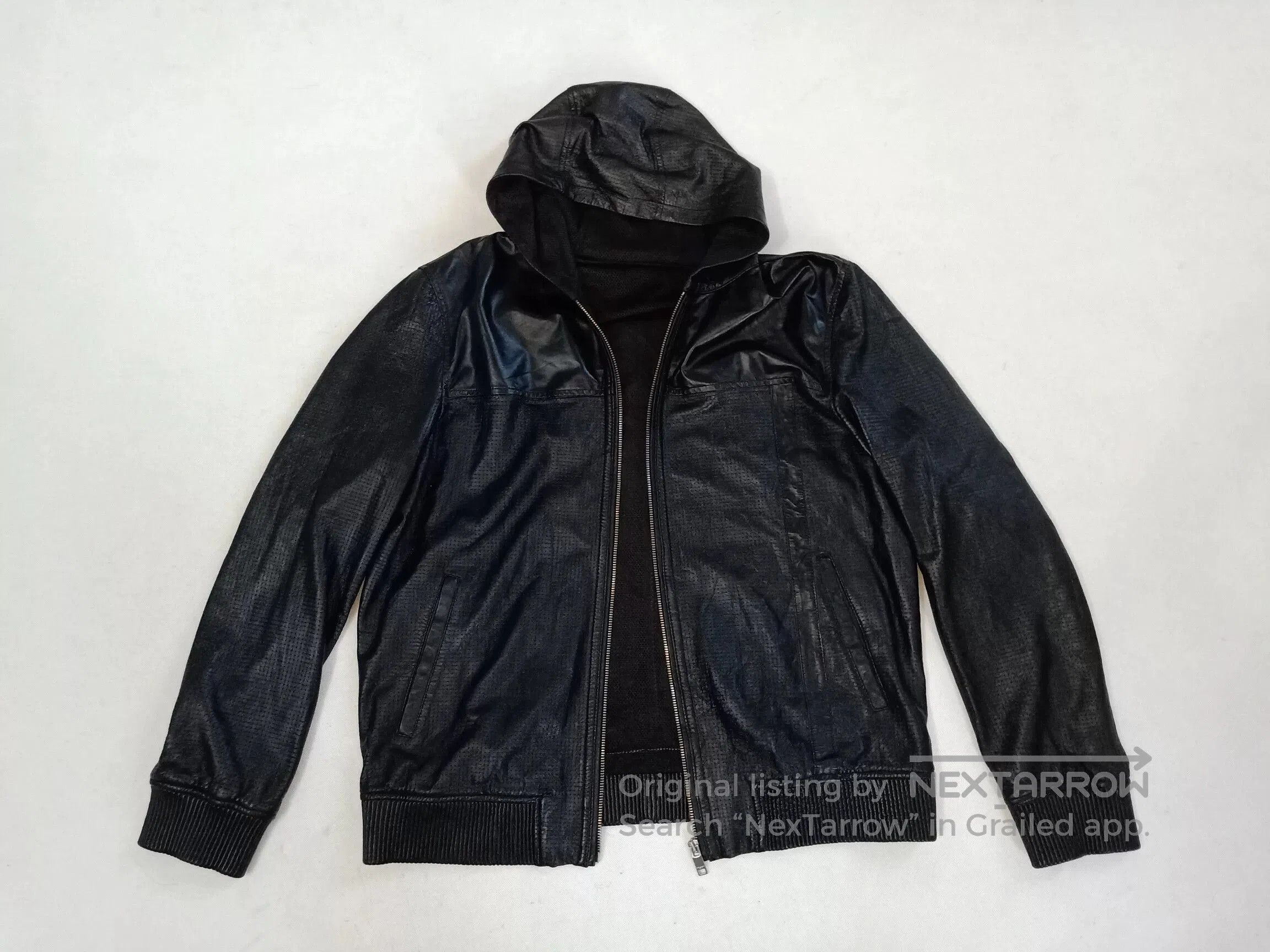 Saint Laurent Paris Saint Laurent Men's Leather Hooded Jacket. Size US L / EU 52-54 / 3 - 2 Thumbnail