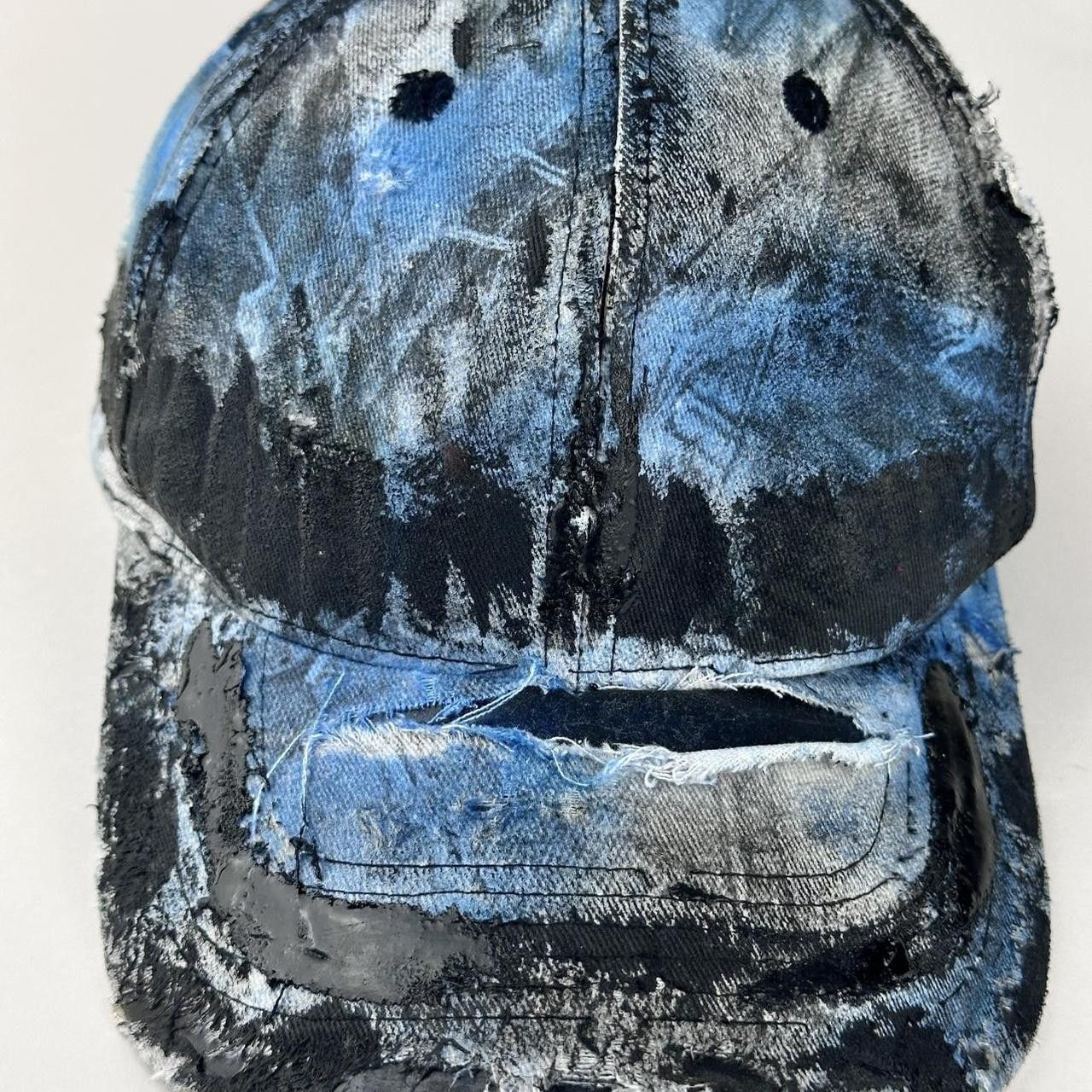 Other ASTROBOI* White/Black/Blue Denim Print Hat Size ONE SIZE - 2 Thumbnail
