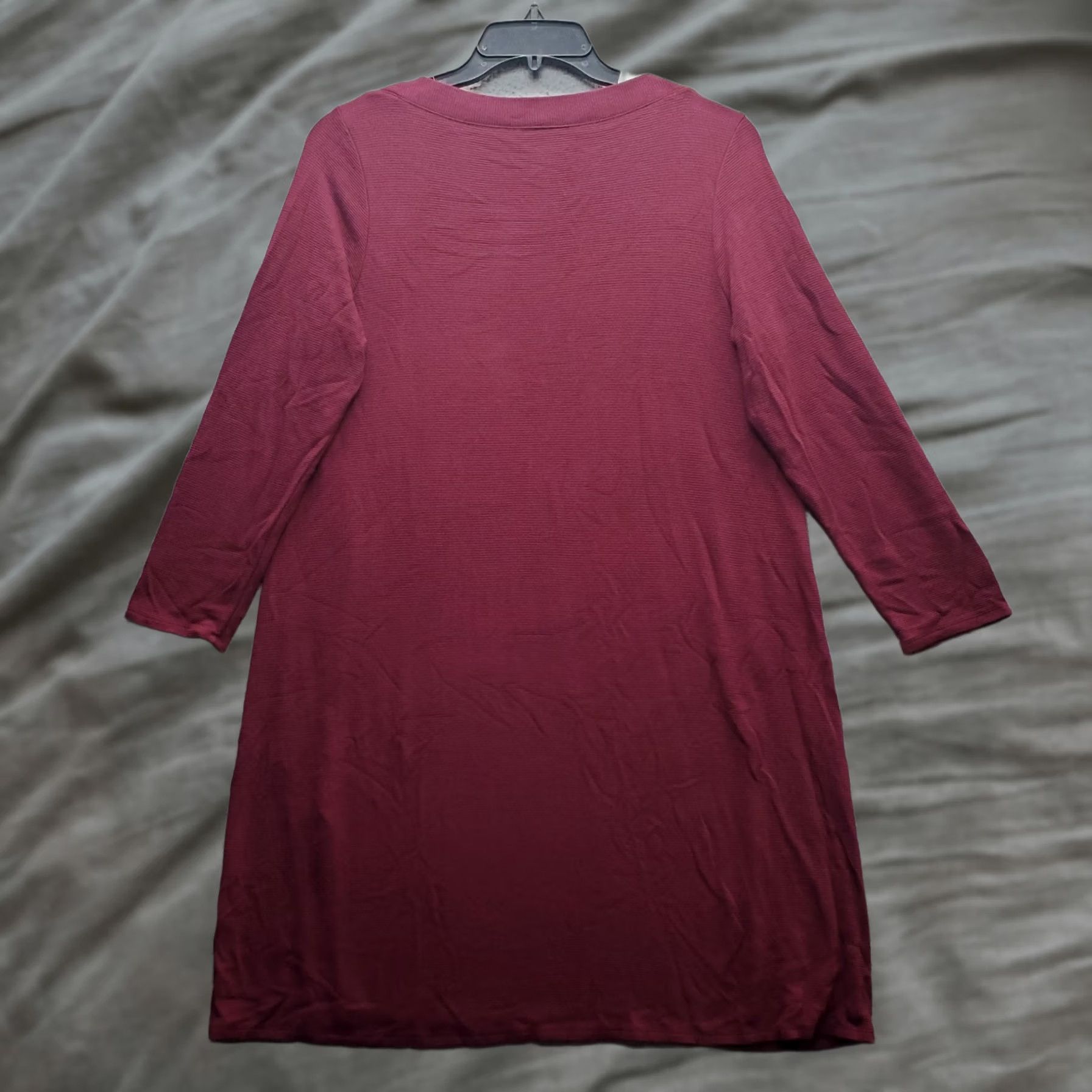 J. Jill J. Jill Sweater Dress Womens Petite L Burgundy Ribbed Knit Long Sleeve Pullover Size L / US 10 / IT 46 - 1 Thumbnail
