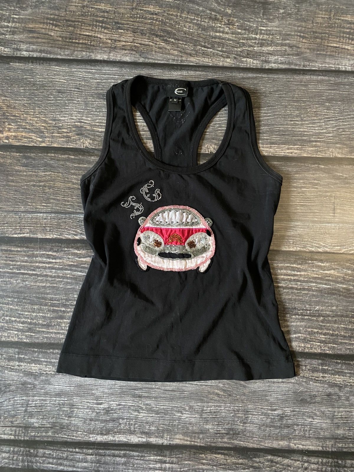 Just Cavalli × Roberto Cavalli × Vintage Just Cavalli Beaded Car Vintage Tank Top Shirt y2k Size M / US 6-8 / IT 42-44 - 1 Thumbnail
