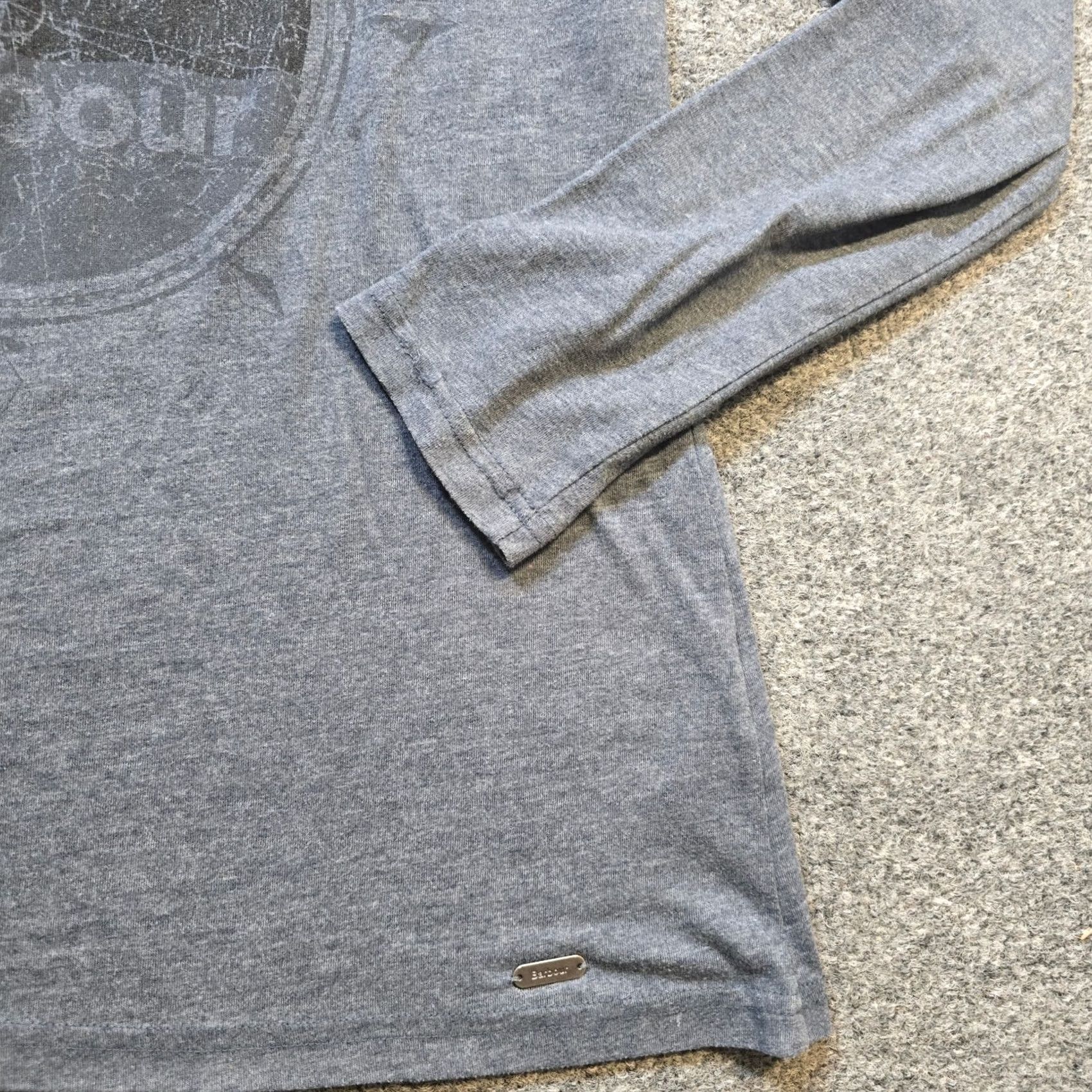 Barbour Barbour Shirt Womens Size 8 Gray Long Sleeve Round Neck Logo Basic Size M / US 6-8 / IT 42-44 - 5 Thumbnail
